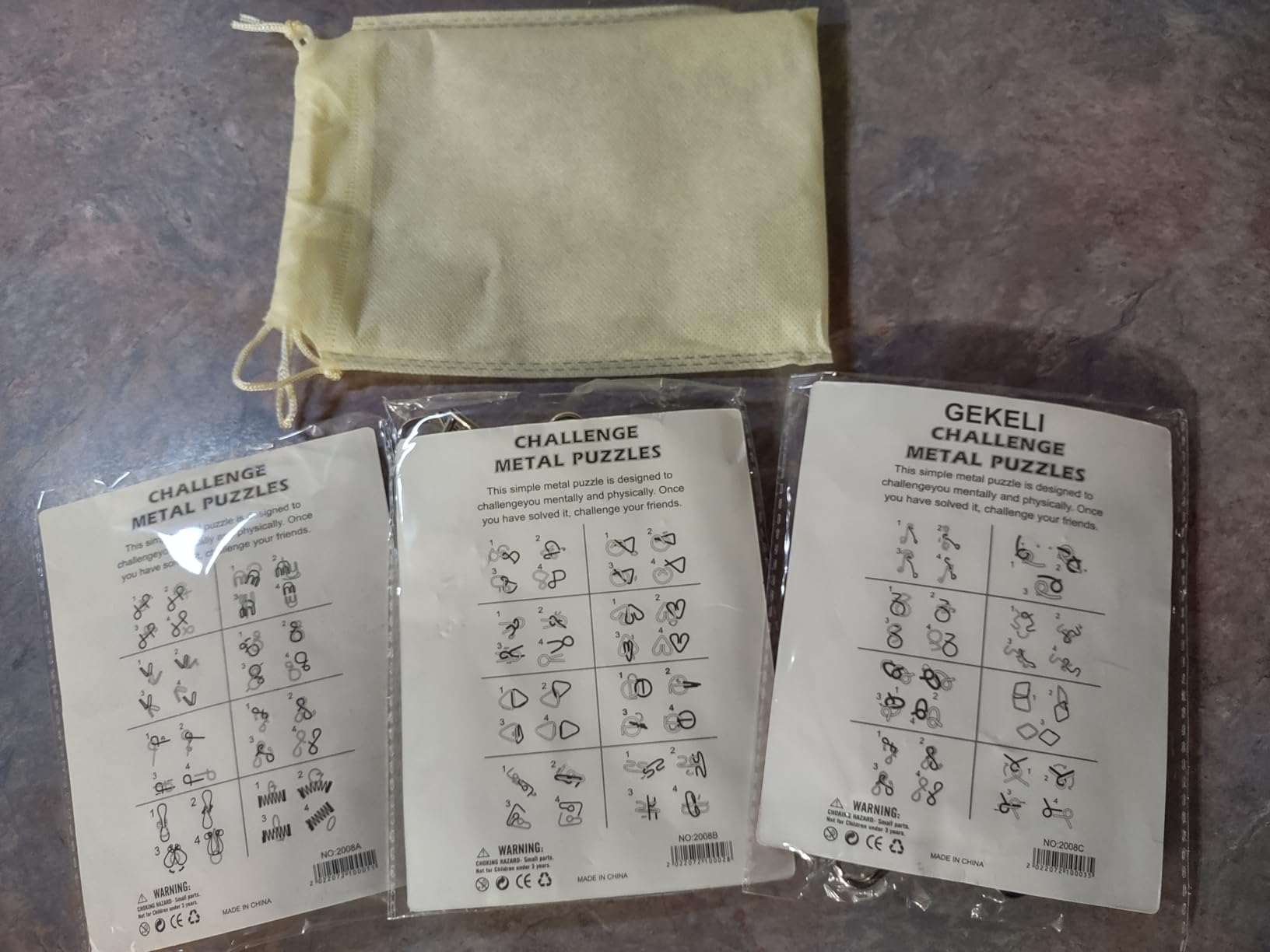 Metal Wire Puzzle Set of 24 with Pouch,Brain Teaser IQ Test Disentanglemen Iron Link Unlock Interlock Game Chinese Ring Magic Trick Toy for Party Favor Kids Adults Challenge customer photo 1