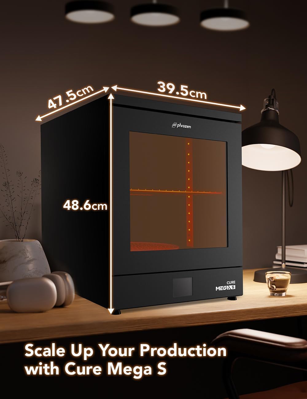 phrozen Cure Mega S 3D Printer Resin Curing Station, UV Light Post Lamp, DIY Curing Enclosure 360 Degree Transparent Turntable for LCD/DLP/SLA, Solidify Photosensitive Resin 405nm 3D Printed Models customer photo 2