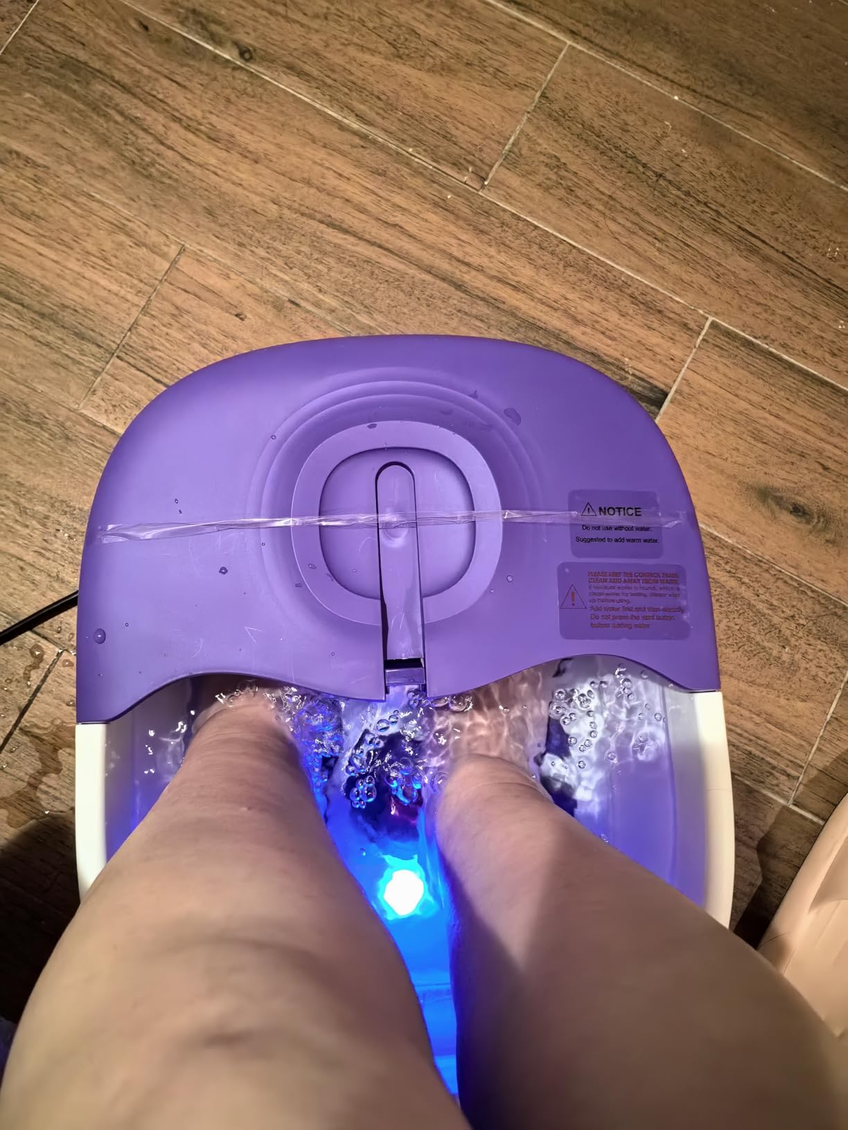 KNQZE Collapsible Foot Spa Electric Foot Bath with Heat, Bubble, Remote, 24 Motorized Shiatsu Massage Balls. Pedicure Soaking tub for Feet Stress Relax (Black) customer photo 2