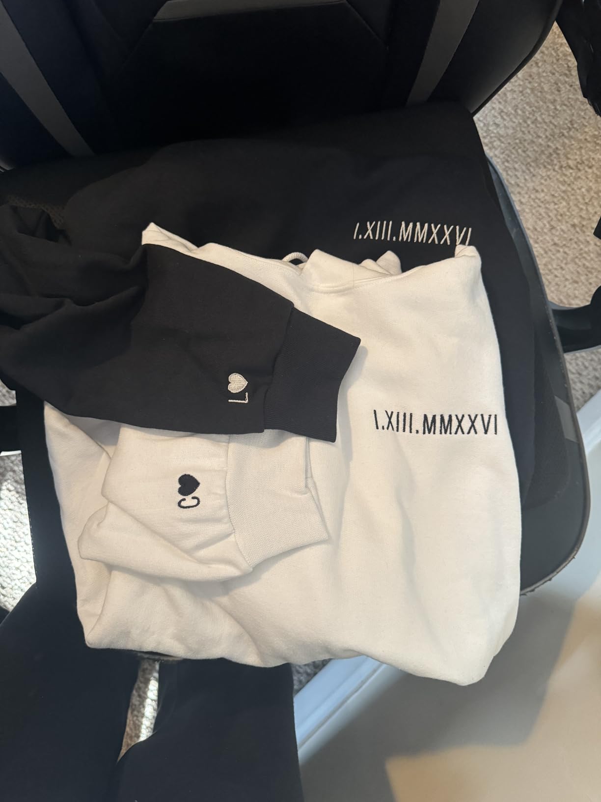 WEAR PHYSIQUE Custom Roman Numeral Hoodie, Date & Initial Embroidery, Couples Gift, Unisex Anniversary Sweatshirt for Him/Her customer photo 2