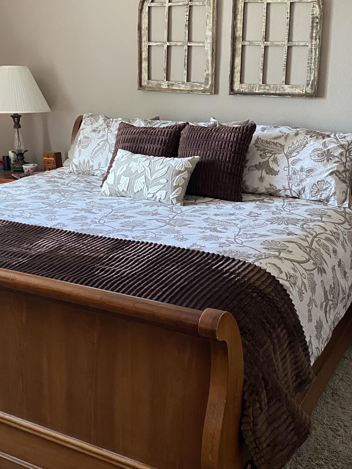 Bedsure Duvet Cover King Size - 100% Cotton Reversible Floral King Duvet Cover Set with Zipper Closure, 3 Pieces Soft & Breathable Bohemian Blue Bedding Set with 2 Pillow Shams 20