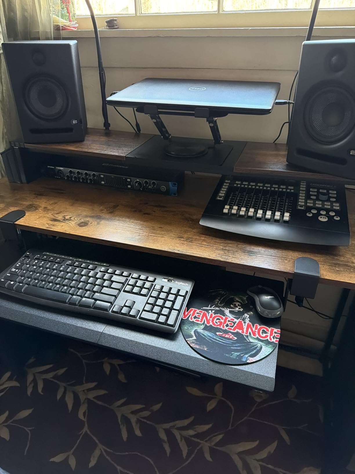 HUANUO Keyboard Tray Under Desk, Keyboard Holder with C-Clamp Hardware, 26.5