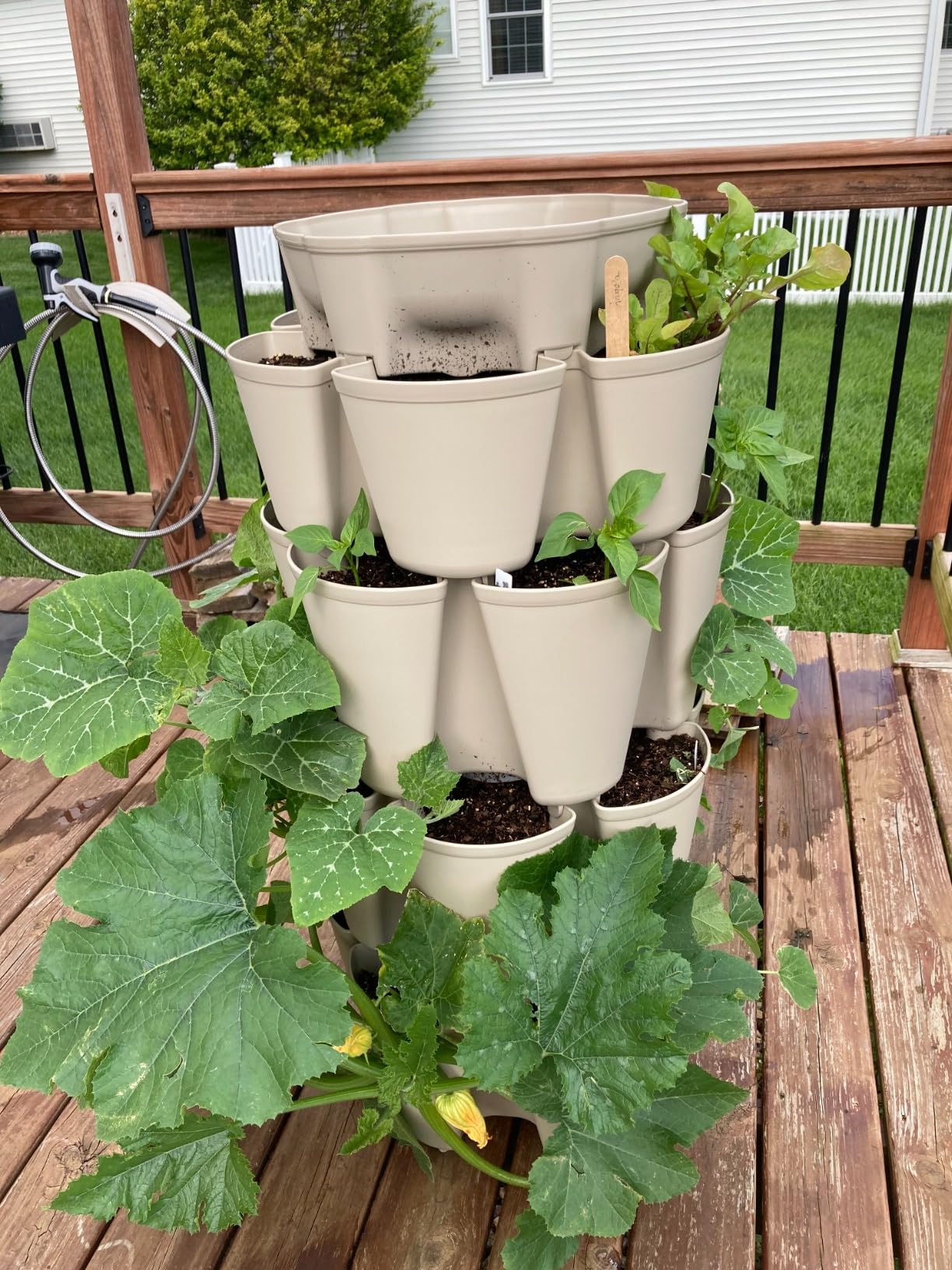 Greenstalk Patented Large 5 Tier Vertical Garden Planter with Patented Internal Watering System Great for Growing a Variety of Strawberries, Vegetables, Herbs, & Flowers customer photo 1