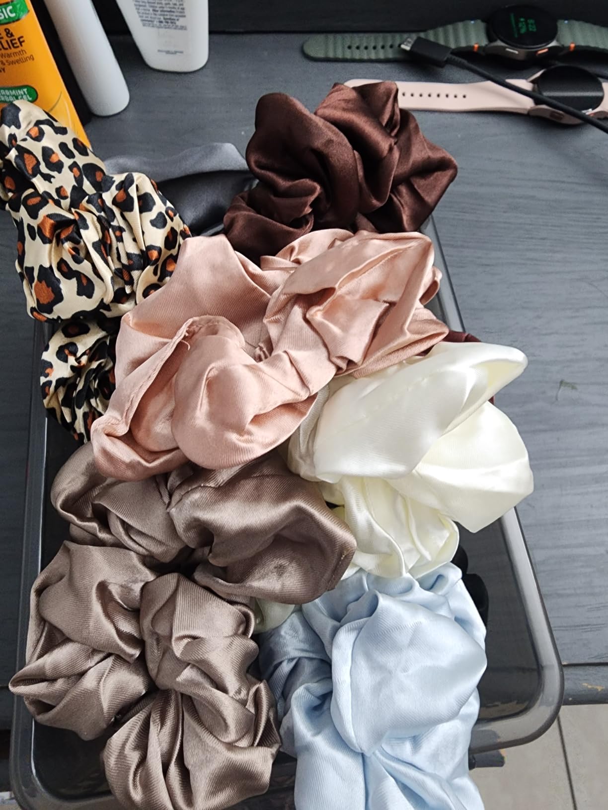 16 Scrunchies for Women - Satin Hair Ties and Bands, Big Ponytail Holders for Thick, Curly Hair, Cute No-Crease Pony Tails customer photo 2