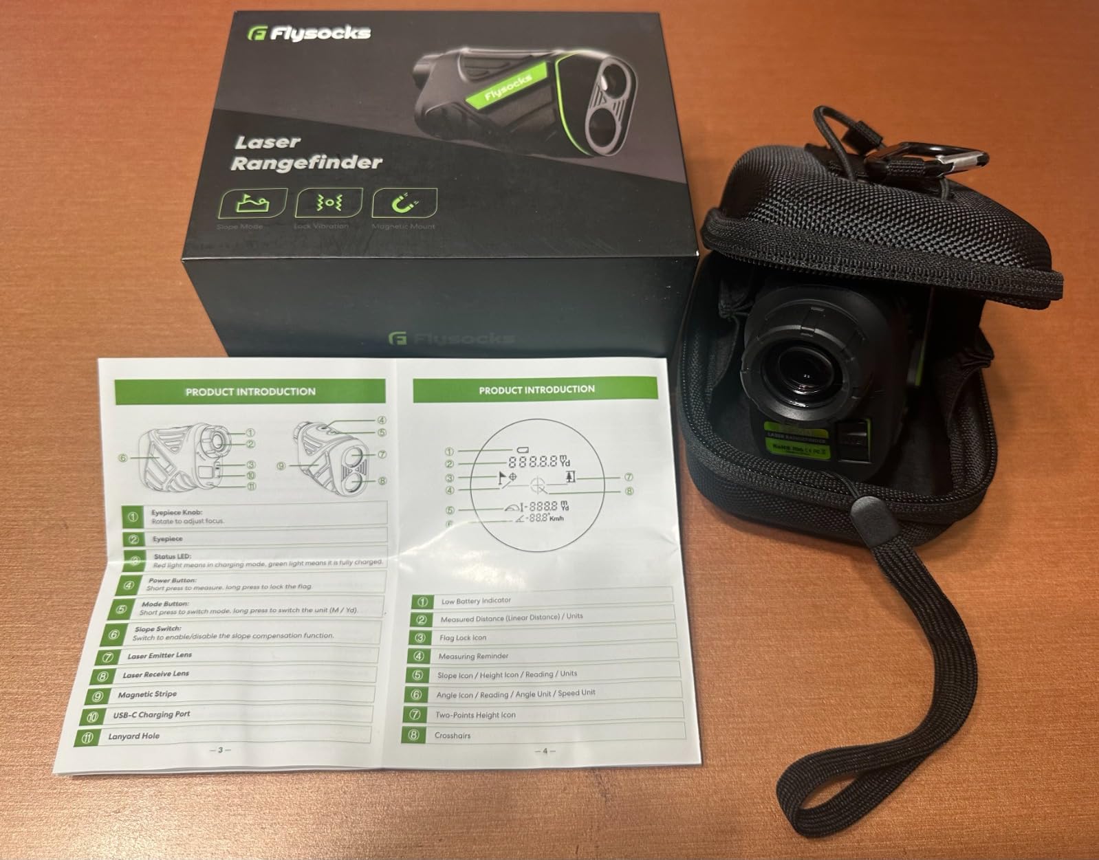 Flysocks Golf Rangefinder with Slope, 1200 Yards Laser Range Finder, 7X Magnification, Rechargeable Range Finders Golfing with Flagpole Lock Vibration, Magnetic Strip, Golf Accessories for Hunting customer photo 2