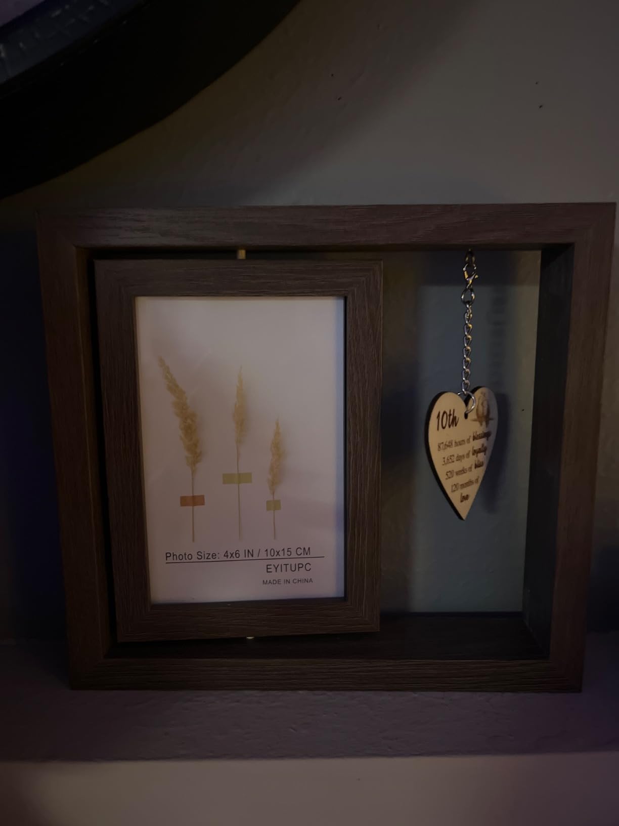 1 Year Anniversary Picture Frame Gifts, 1st Anniversary Frame for Her Him Girlfriend Boyfriend, Display Two 4x6 Inch customer photo 1