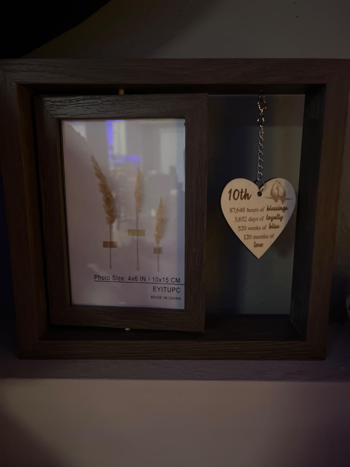1 Year Anniversary Picture Frame Gifts, 1st Anniversary Frame for Her Him Girlfriend Boyfriend, Display Two 4x6 Inch customer photo 2