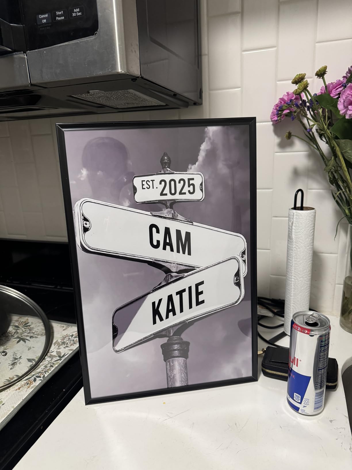 Any Song Lyrics Or Wishes With Street Sign, Personalized First Dance, Any Song, 1st Anniversary Favorite Song Canvas Print, Gift For Couples, Wedding Street Art Canvas Or Poster Full Size #1 customer photo 2