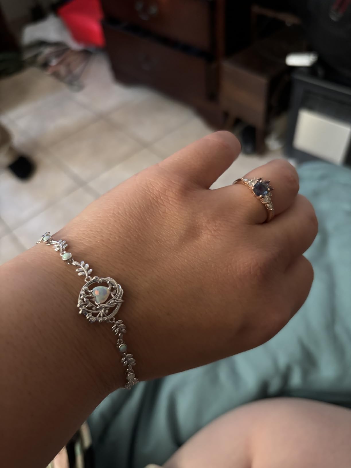 Tree of life Birthstone Bracelet for Women Sterling Silver Tree Jewelry Birthstone Charm Bracelet Gemstone Anniversary Birthday Mothers Day Gifts for Wife Mom Her customer photo 1