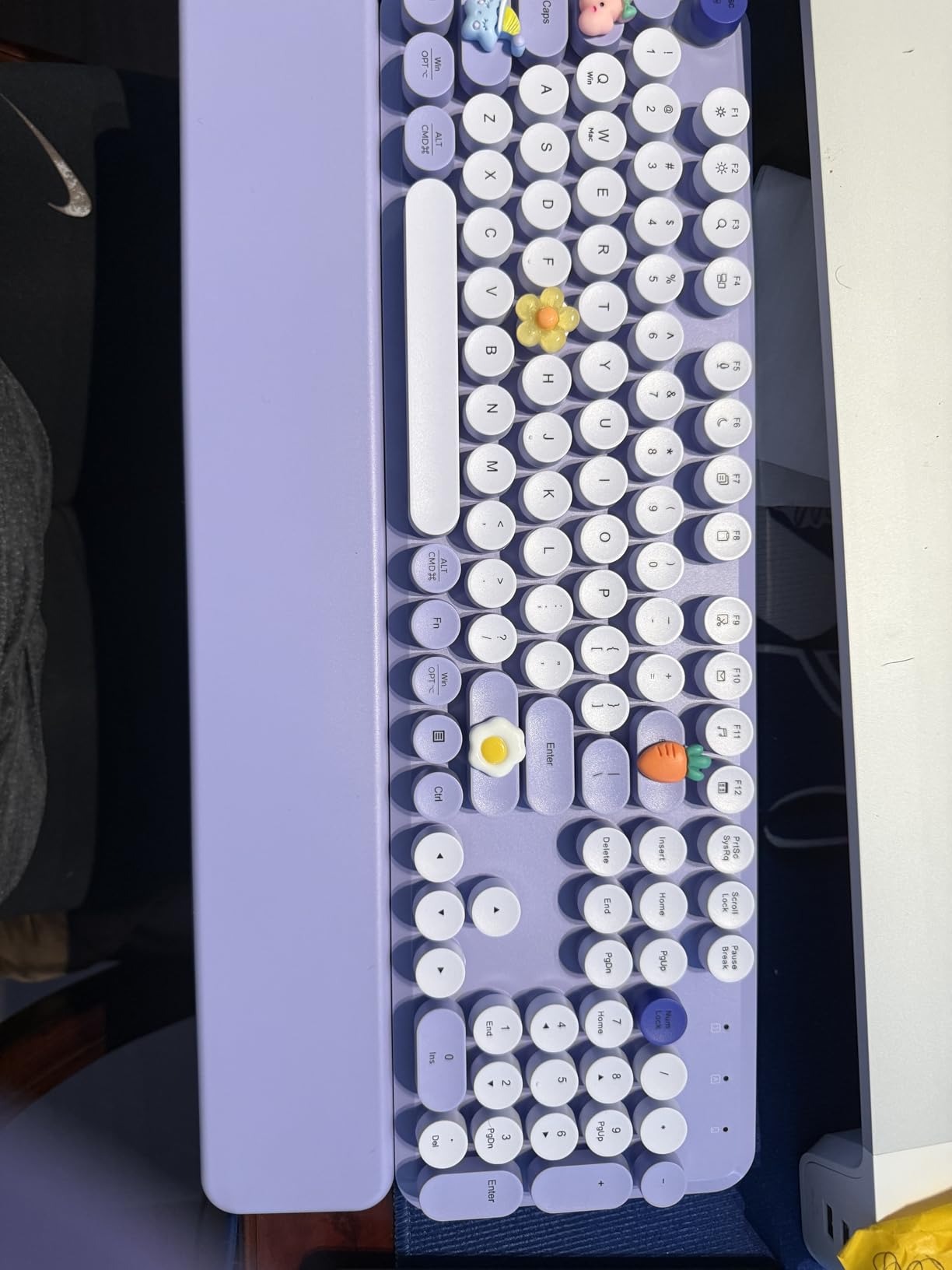 Wireless Keyboard and Mouse Combo - Round Keycaps, Full-Size Retro Typewriter Keyboard with Detachable Wrist Rest, Sleep Mode & Tilt Legs, 2.4GHz Cordless Connection for Mac/Windows/PC (Hot Pink) customer photo 2