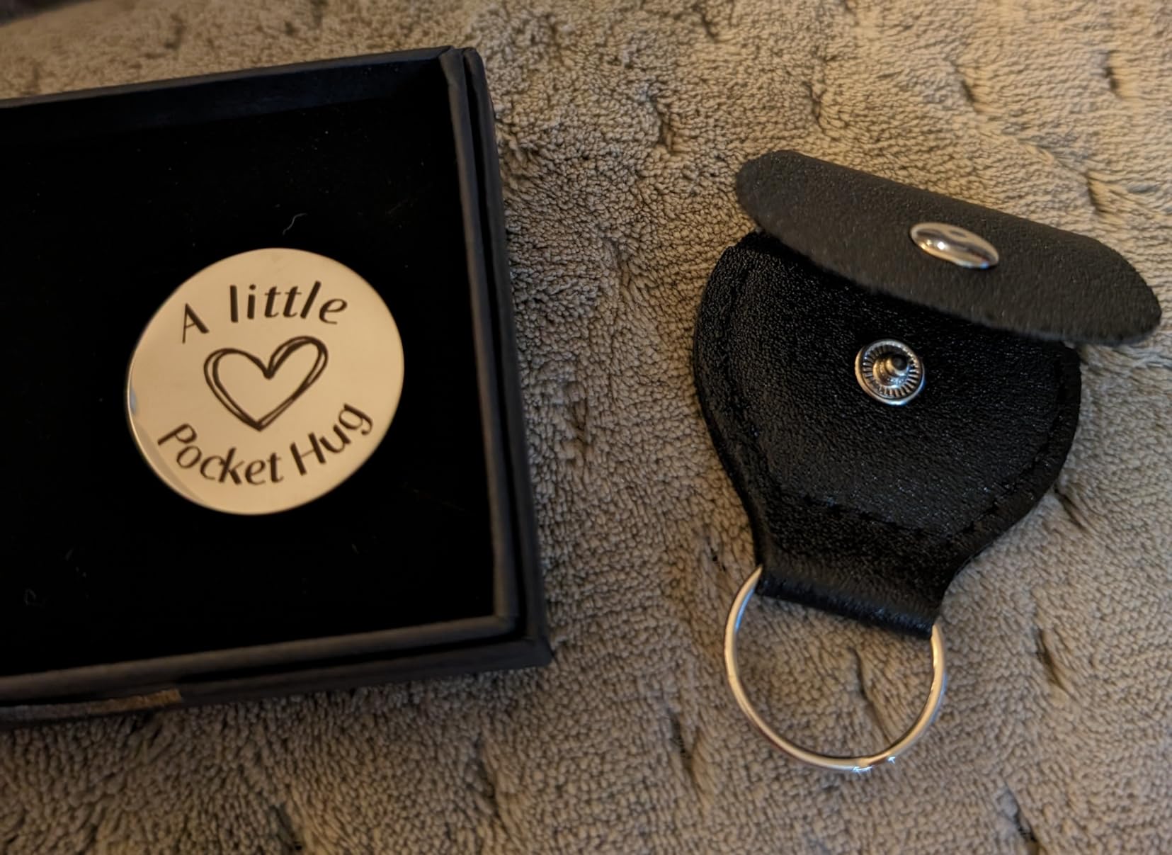 Pocket Hug Token Keychain for Men Him, Funny Boyfriend Gifts From Girlfriend, Long-distance Couple Gifts for Husband From Wife Christmas Birthday Valentine customer photo 2