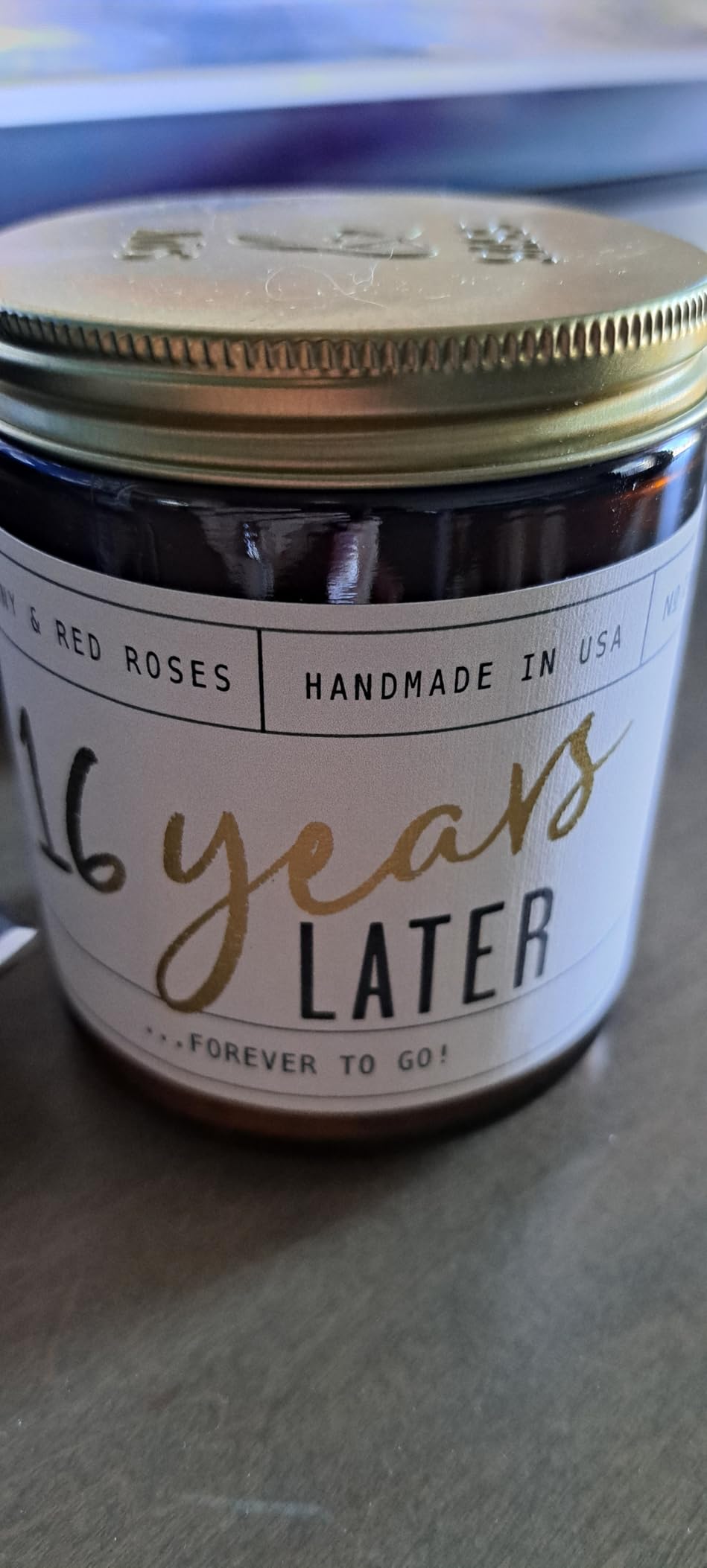 1 Year Anniversary Gifts for Girlfriend or Wife - '1 Year Later' Candle, w/Sandalwood Rose - infused w/Essential Oils, 1st Anniversary Gift, One Year Anniversary Gifts for Her, 50Hr Burn, USA Made customer photo 1