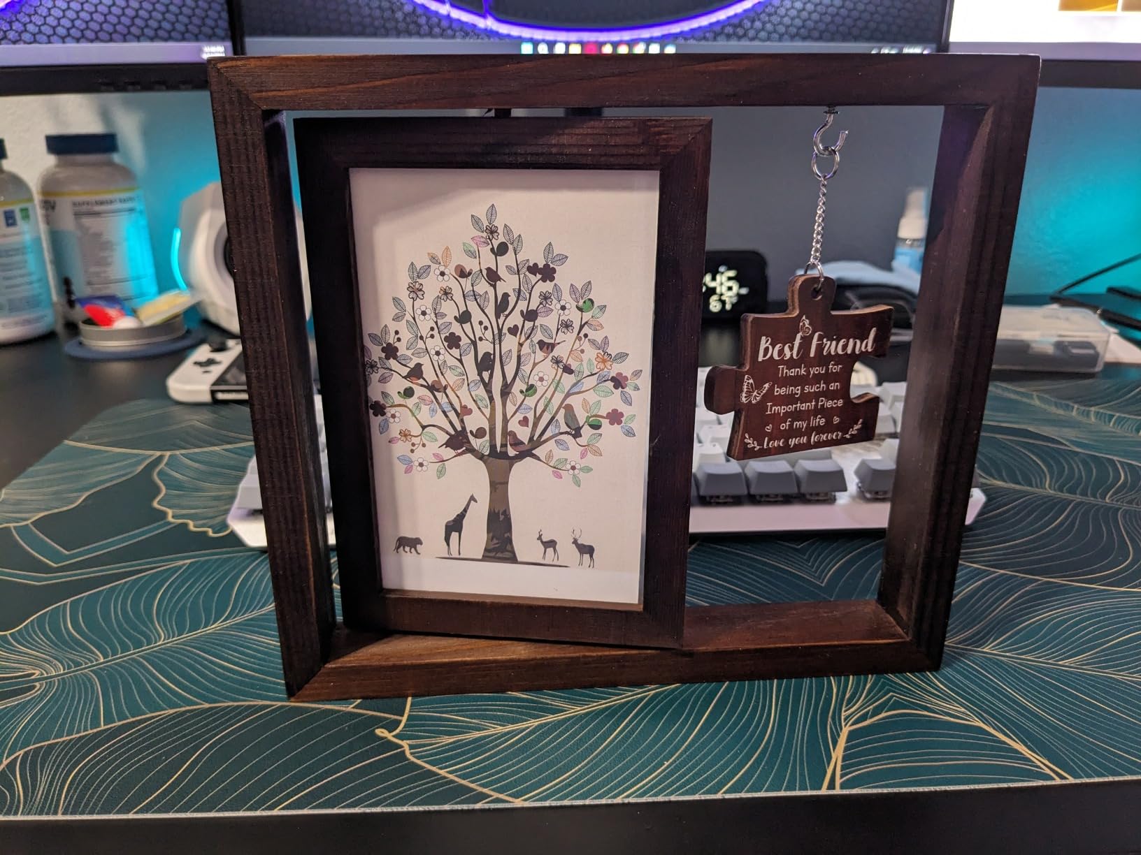 Best Friends Picture Frame, Friendship Christmas Funny Gifts for Women, Photo Frame 4x6, Besties Female BFF, Birthday Thanksgiving Long Distance Going Away Gifts for Friends Women - Best Friend Forever customer photo 2
