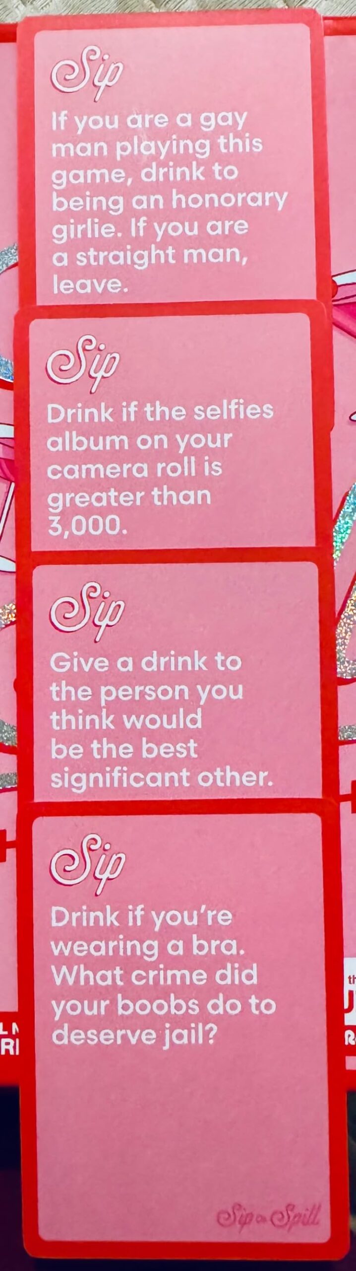 Sip or Spill Party Drinking Game, Fun Social Drinking Games for Adults, Games and Card Games, Includes 200 Cards and Instructions customer photo 1