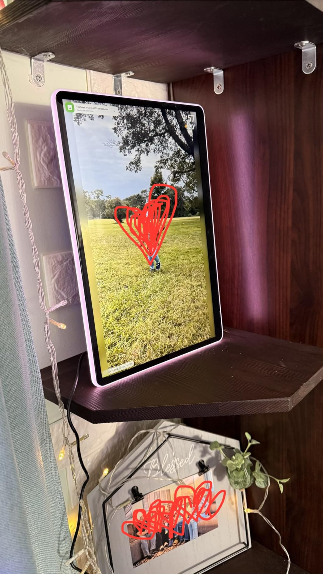 ApoloSign Neon Light Digital Picture Frame - 14 inch 2K FHD Display | AI Color-Changing LED Strip Digital Photo Frame | Quick Share Photos/Videos, Easy Setup in Frameo App | Best Digital Frame for Gifting customer photo 2