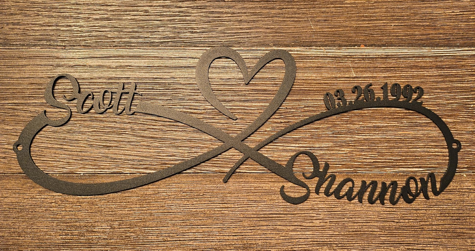 Personalized Anniversary Wedding Gifts for Couples 2025, Customized Metal Infinity Signs with Names & Date, Love Heart Unique Wall Art for Newlyweds Valentines customer photo 2