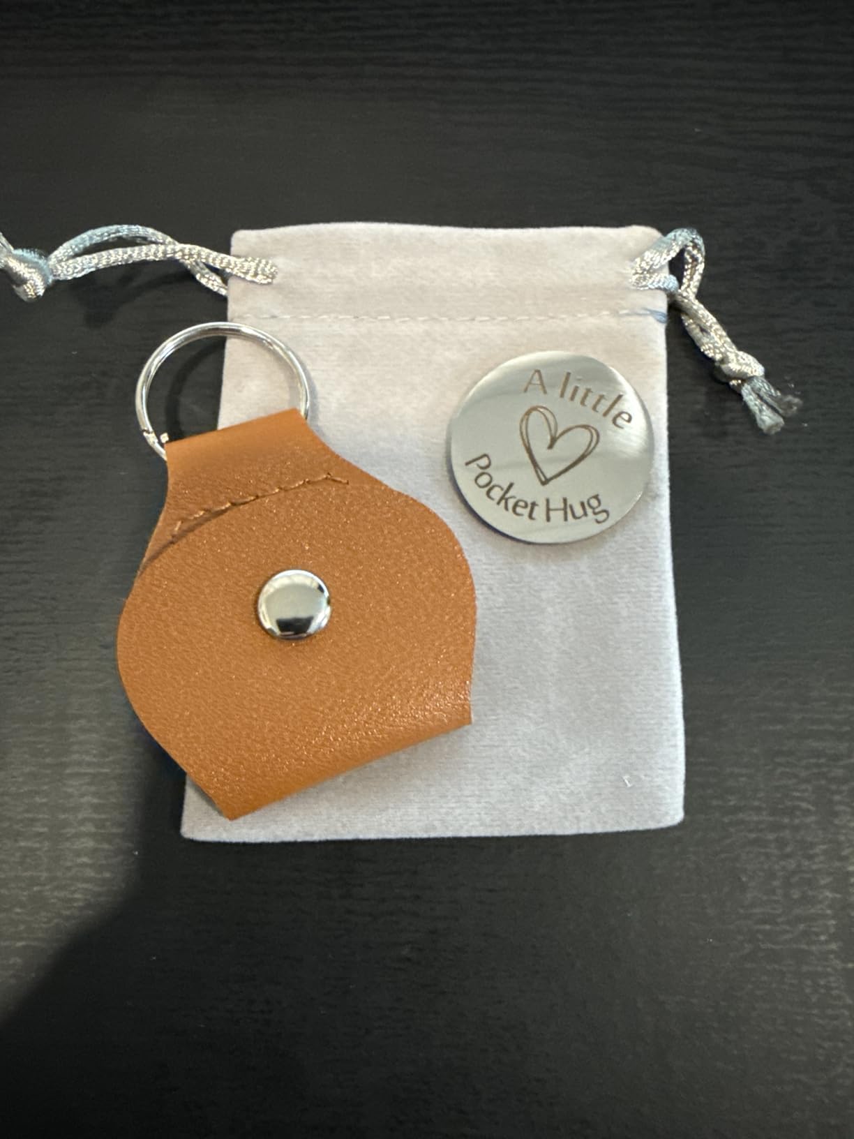 Pocket Hug Token Gifts for Men Boyfriend Girlfriend Inspirational Gift for Son Daughter Brother with Leather Keychain customer photo 1