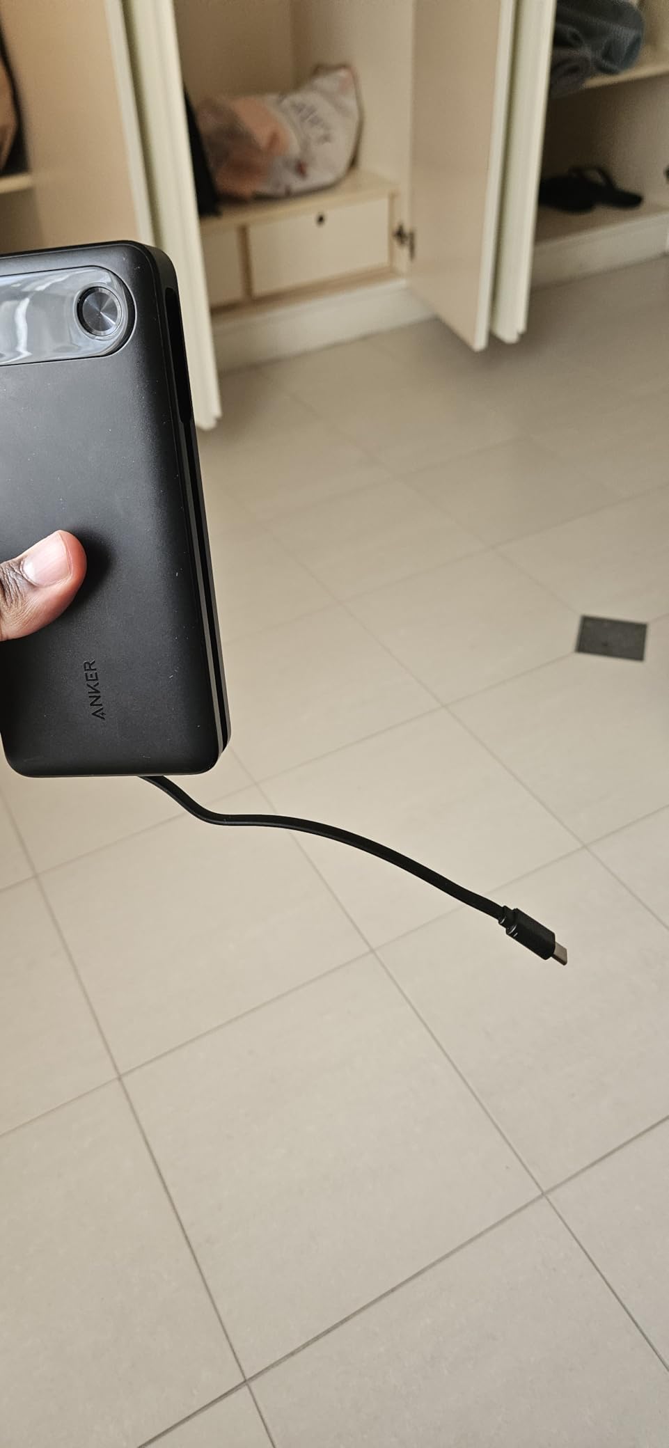 Anker Power Bank, 20,000mAh Travel Essential Portable Charger with Built-in USB-C Cable, 3-Port 87W Max Fast Charging Battery Pack customer photo 2