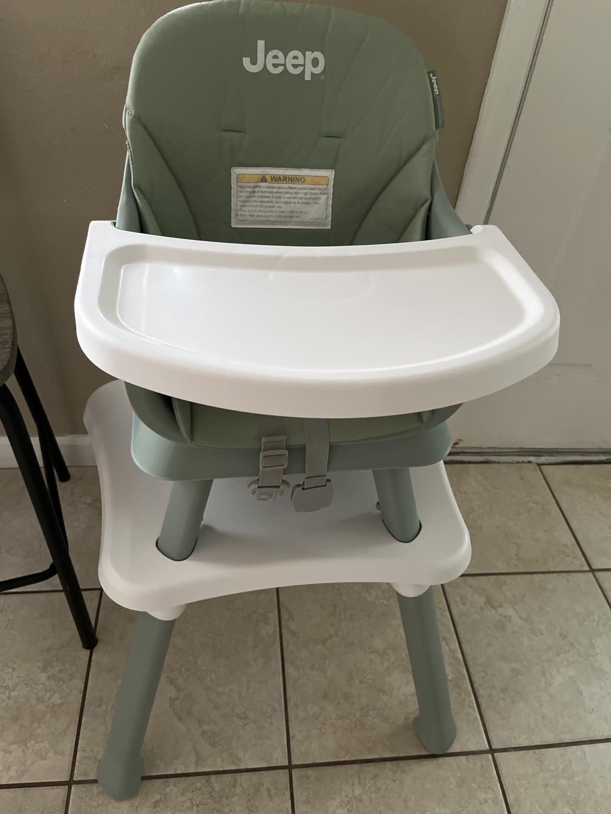 Jeep Milestone 6-in-1 High Chair by Delta Children - High Chair Converts to Stool, Booster Seat, Toddler Chair, Activity Table and Desk and Chair, Sage Green customer photo 1