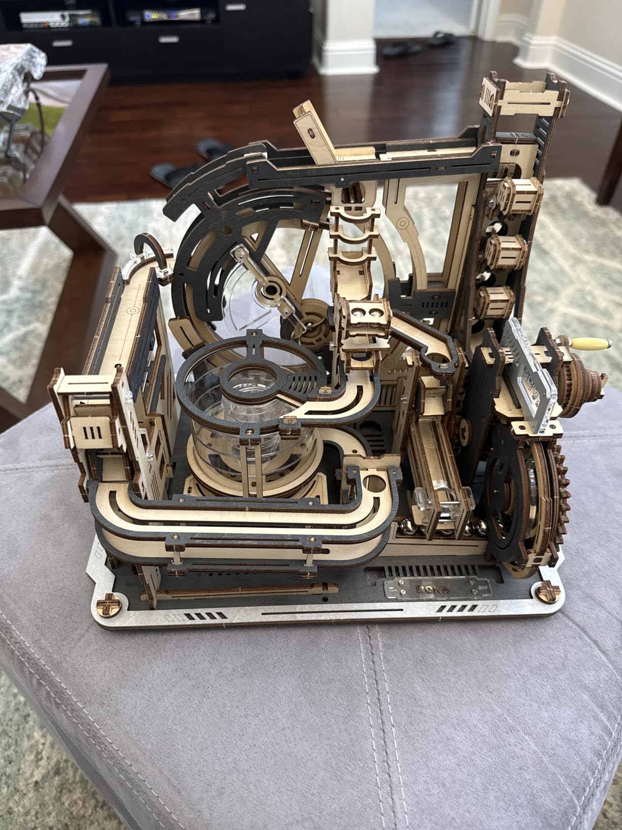 ROBOTIME Motorized Wooden Puzzles for Adults - 3D Puzzles for Adults LGC01 Marble Spaceport - Wooden Marble Run Model to Build - Space/STEM/Engineering Gift customer photo 1