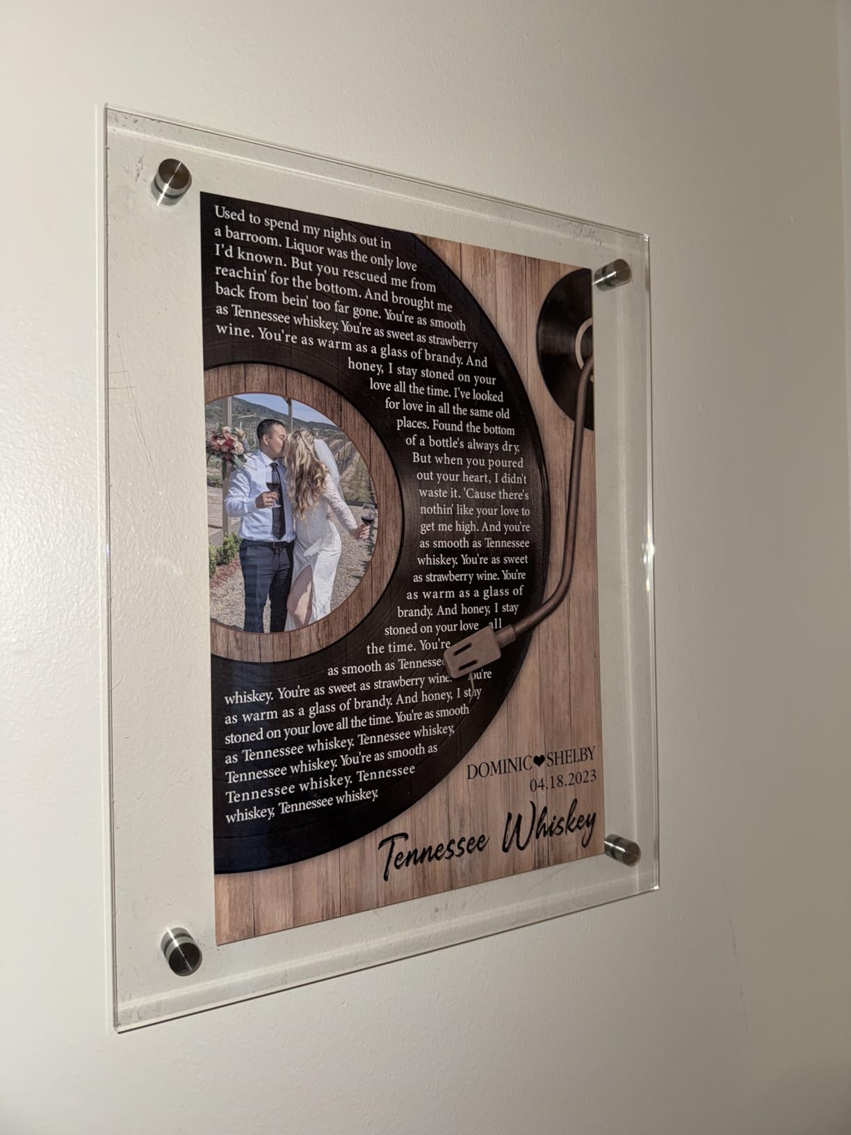 Custom Song Lyrics Wall Art Foil Vinyl Record, Personalised Metallic Foil Lyric Print, Record Print, Presents for Him or Her, Personalized Vinyl Record Song Lyrics Frame Our Song Anniversary Music customer photo 2