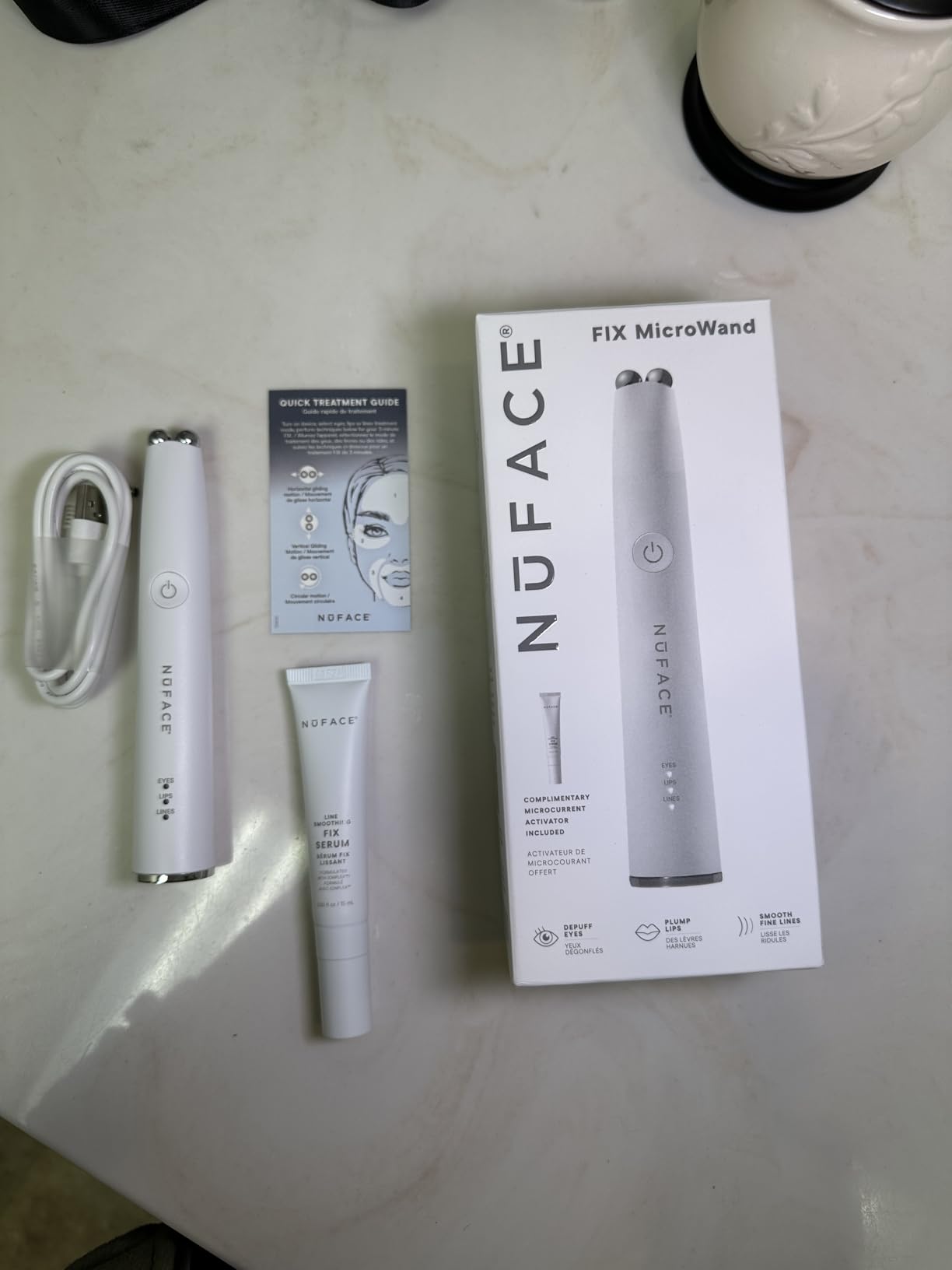 NuFACE FIX MicroWand Microcurrent Facial Device, FDA Cleared - Eyes, Lips & Lines Treatment with Serum Activator - Lip Plumper, Eye Depuffing Wand, Wrinkle & Smile Line Reducer, 3 On-The-Go Modes customer photo 2