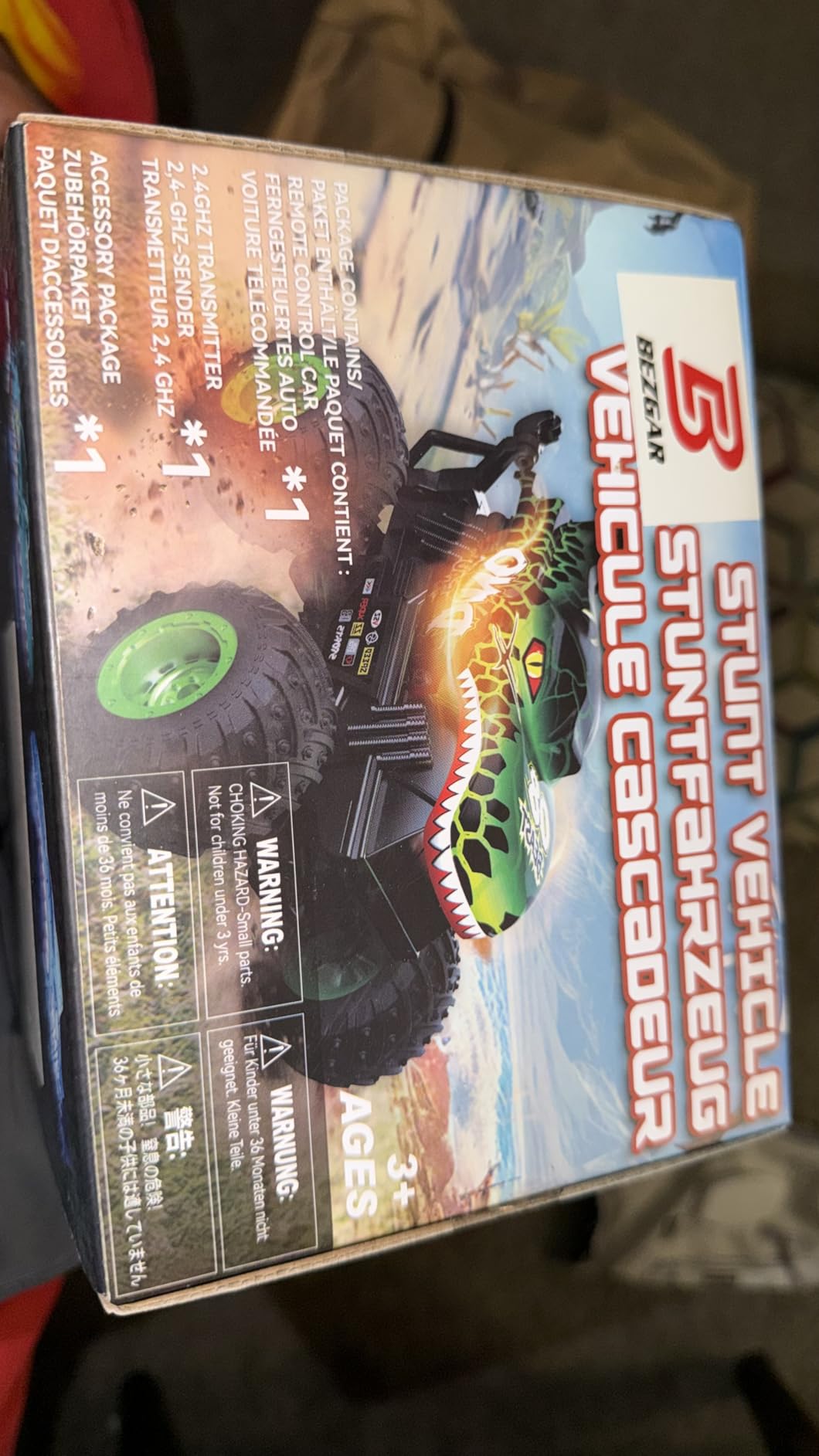 BEZGAR Monster Truck Toys - Remote Control Monster Truck with Light & Music, Dinosaur Toys for Kids, 1:20 Scale RC Truck with 360° Spins and Drifting, Remote Control Car for Boys 4-7 customer photo 2
