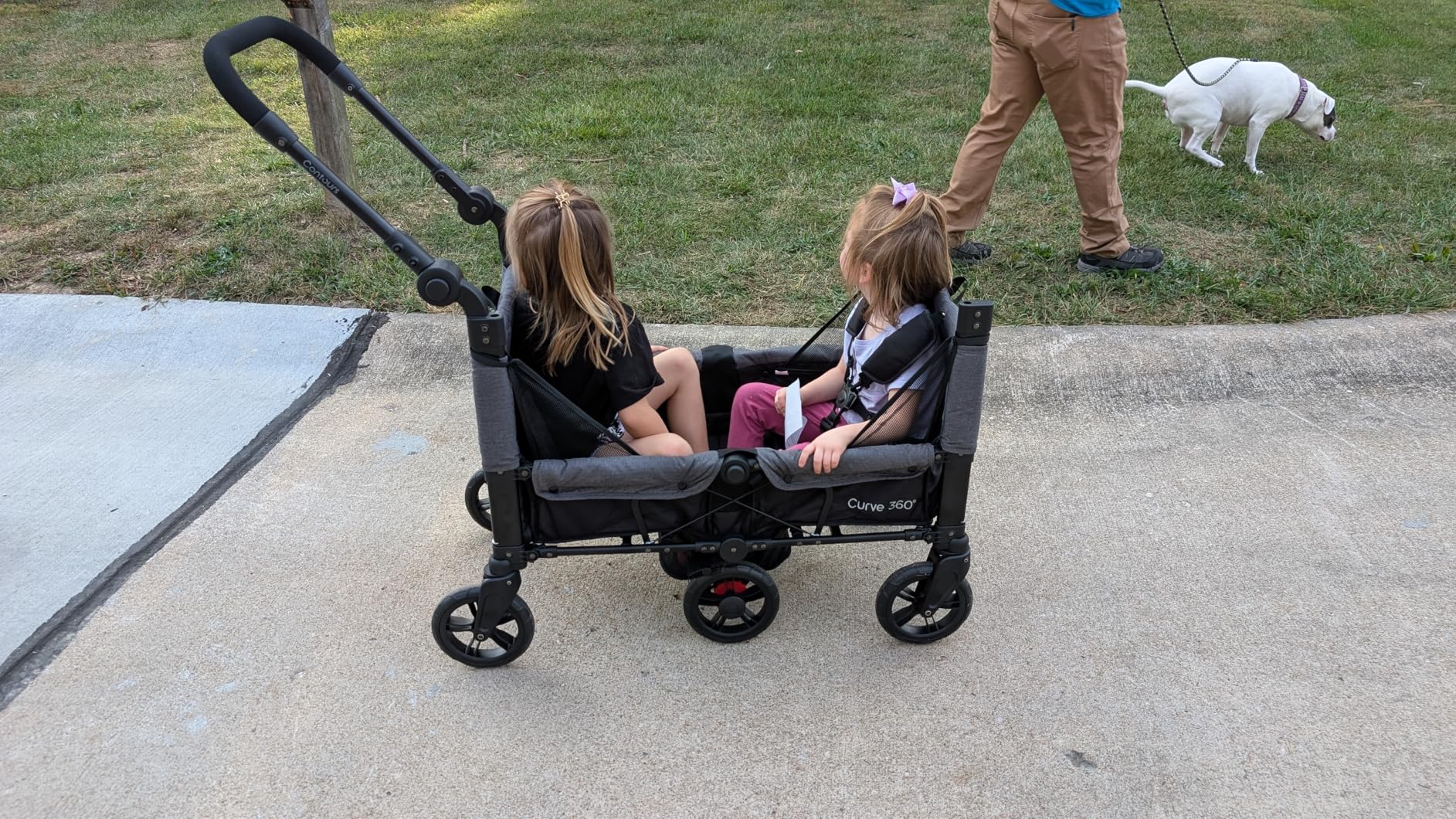 Contours Curve 360 Lightweight Double Baby Stroller Wagon for 2 Kids, Fits Infant Car Seats, Ultra Maneuverable, Easy in and Out for Toddlers with Deep Footwell, Storage Pockets and Adjustable Handle customer photo 1