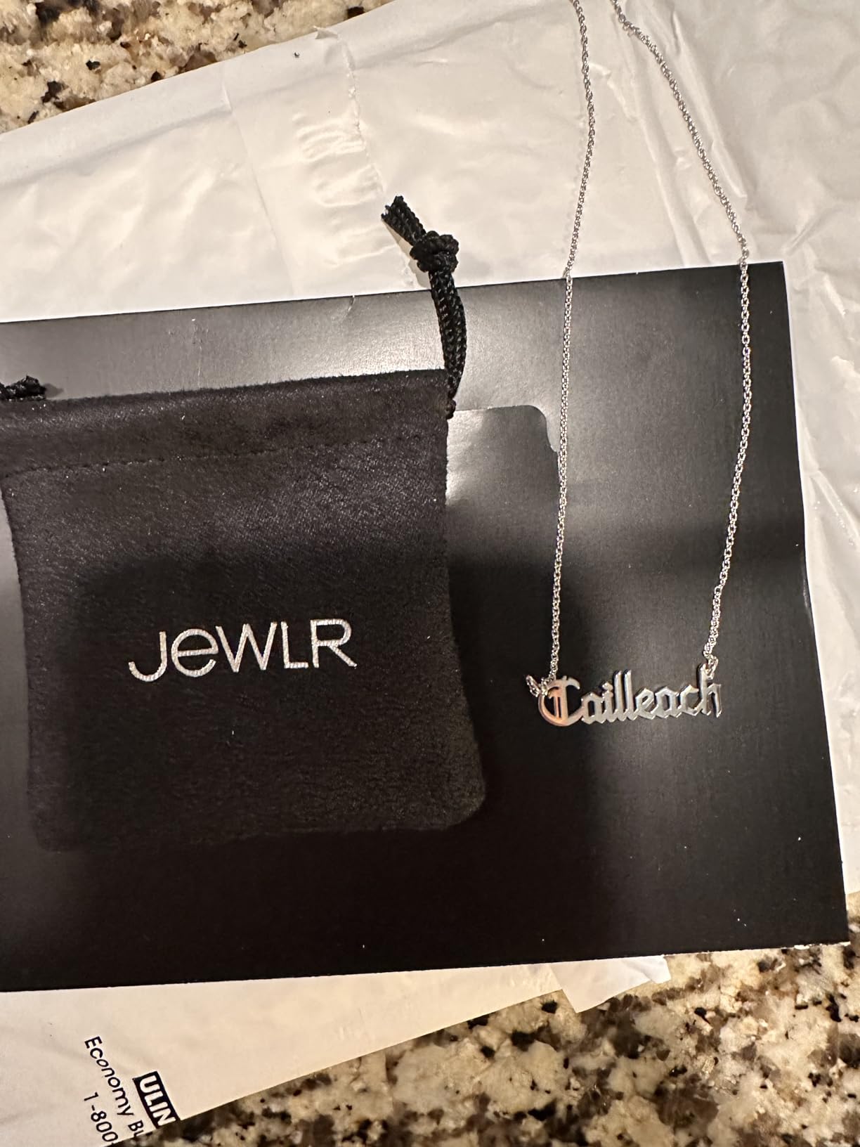 Custom Dainty Name Necklace Personalized in Solid or Gold Plated or Sterling Silver by Jewlr, Customized Jewelry Necklace Gift for Women, Personalized with any Name or Word customer photo 2