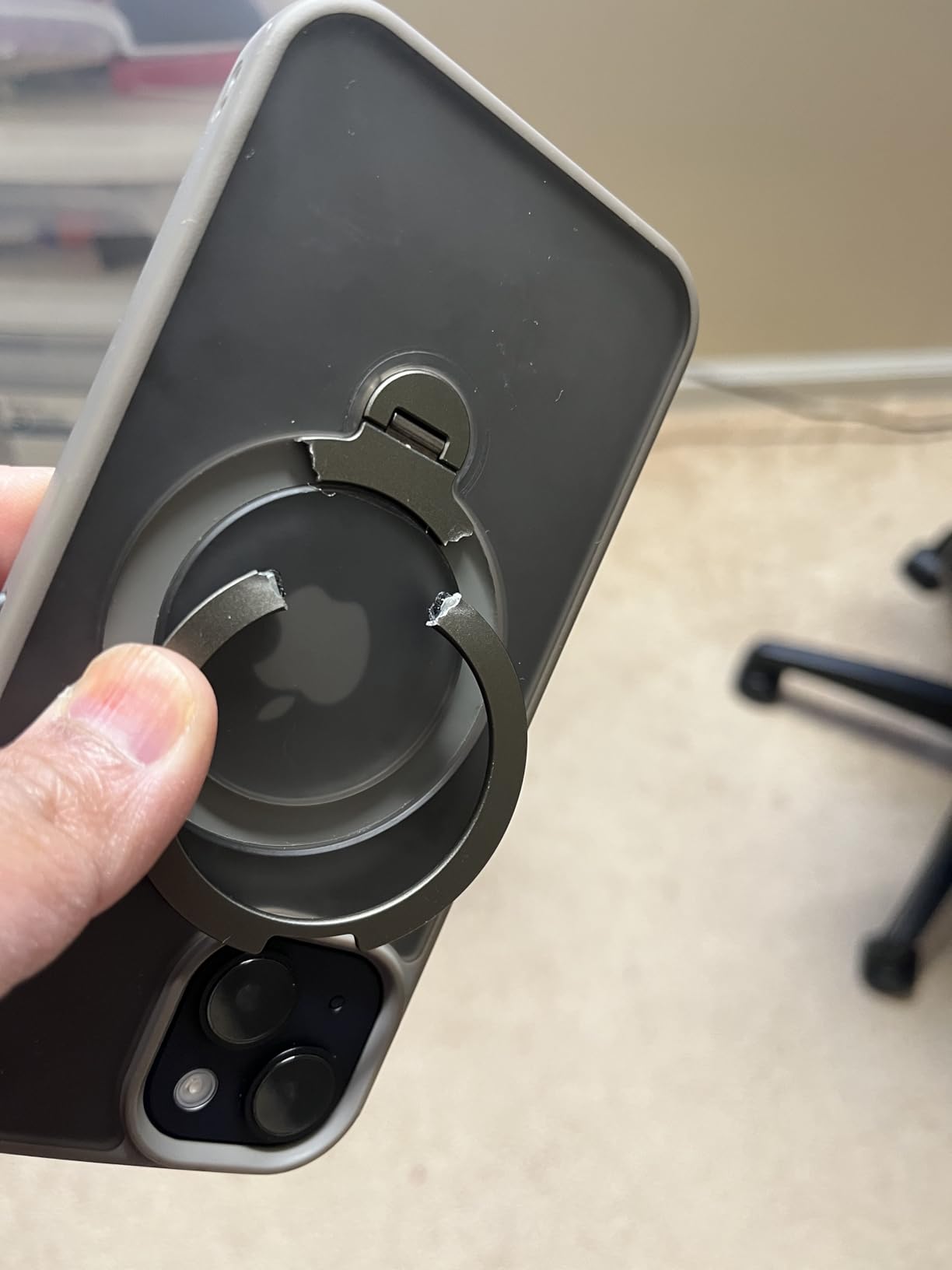 CACOE Magnetic Case for iPhone 13/14 6.1 inch with 360 Rotatable Ring Stand, Compatible with MagSafe Car Phone Mount, Cases Cover Phone Holder for Desk Meeting/Videos Dark Blue customer photo 2
