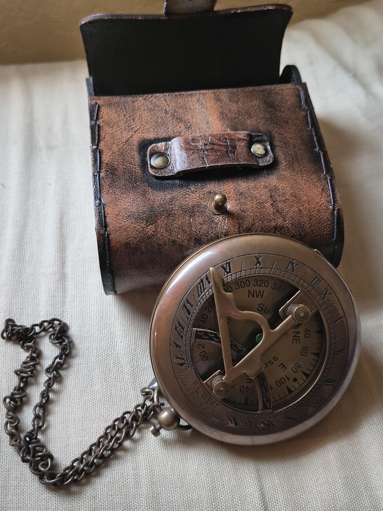 DAYOLX So You Can Always find Your Way Back to Me - Personalized Sundial Compass - Luxury Gift - Anniversary Sundial Compass - Brass Personalised Gifts for Men with Engraved Message, 3 inch customer photo 1
