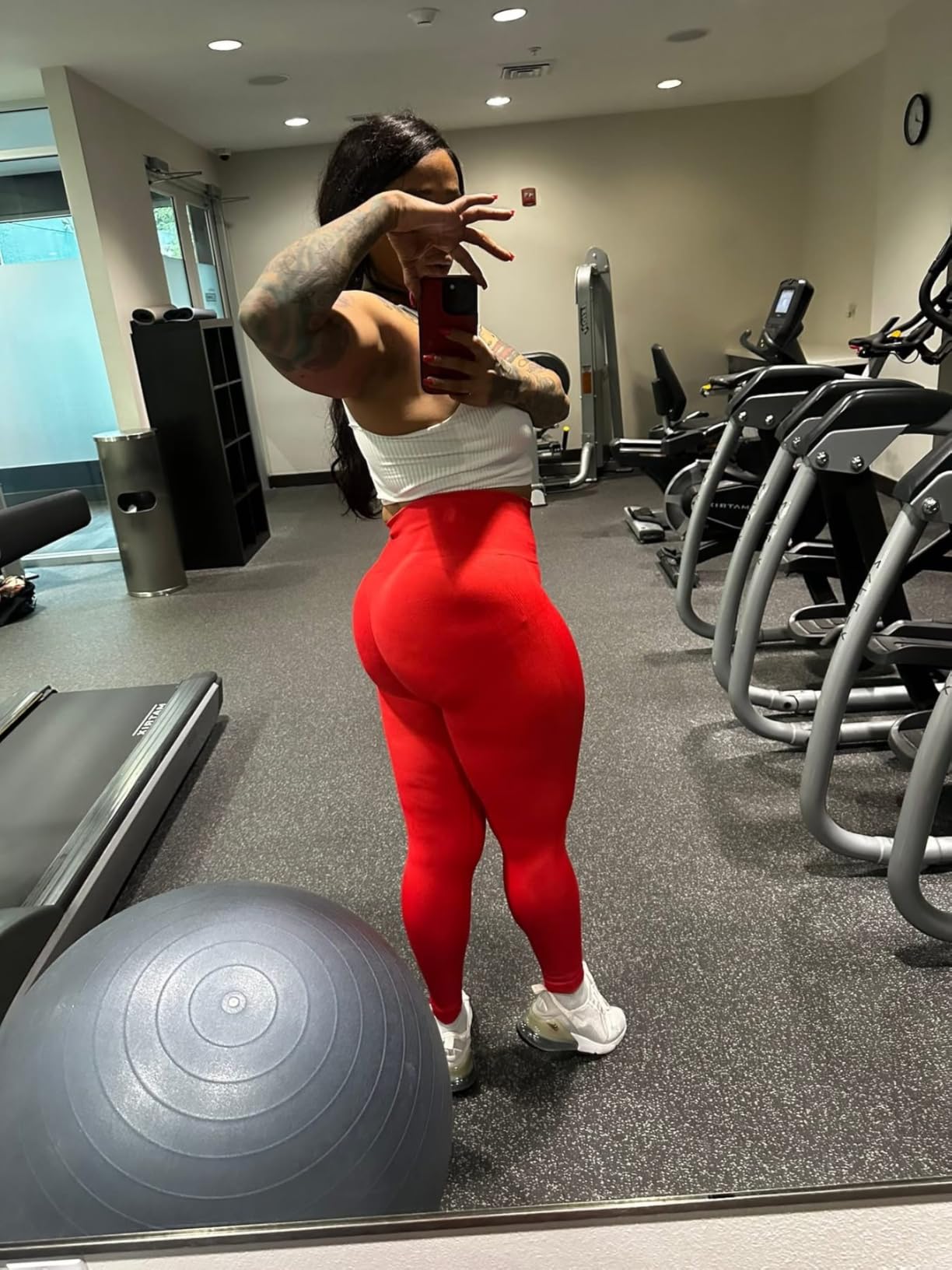 3 Piece Workout Sets for Women Butt Lifting Leggings with High Impact Sports Bra Gym Shorts customer photo 1