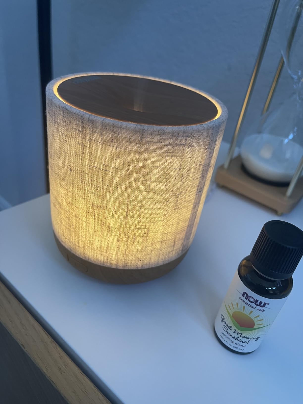 Essential Oil Diffuser 200ml with Fabric Cover and Night Lamp | Ultrasonic Aroma Diffuser | Humidifier w Lights | Room Decor | Small Humidifier for Bedroom | Gift customer photo 2