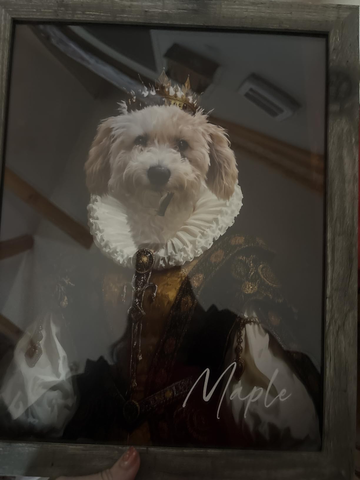 Gleamify - Custom Pet Portrait from Photo,Cat/Dog Memorial Gifts,Personalized Dog Wall Art poster/canvas in Royal Oil Painting Style,Funny dog Portraits (King) customer photo 1