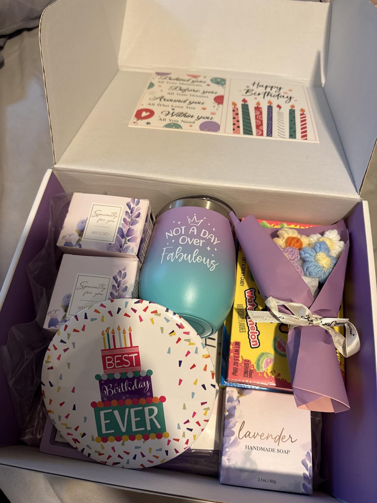 Birthday Gifts for Women Friendship, Unique Happy Birthday Gifts Basket for Mom Her Best Friend Sister Wife Girlfriend Coworker, Luxury Self Care Box Vanilla Coconut Relaxing Spa Gifts Set w/Blanket customer photo 1