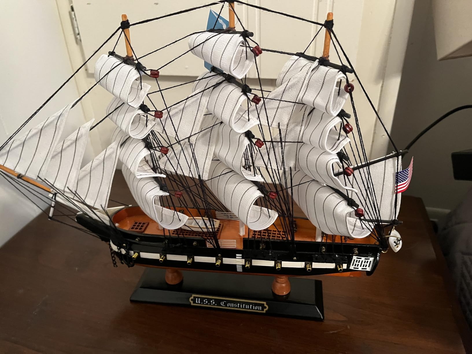SAILINGSTORY Wooden Model Ship USS Constitution 1/225 Scale Replica Ship Model Sailboat Decor customer photo 2