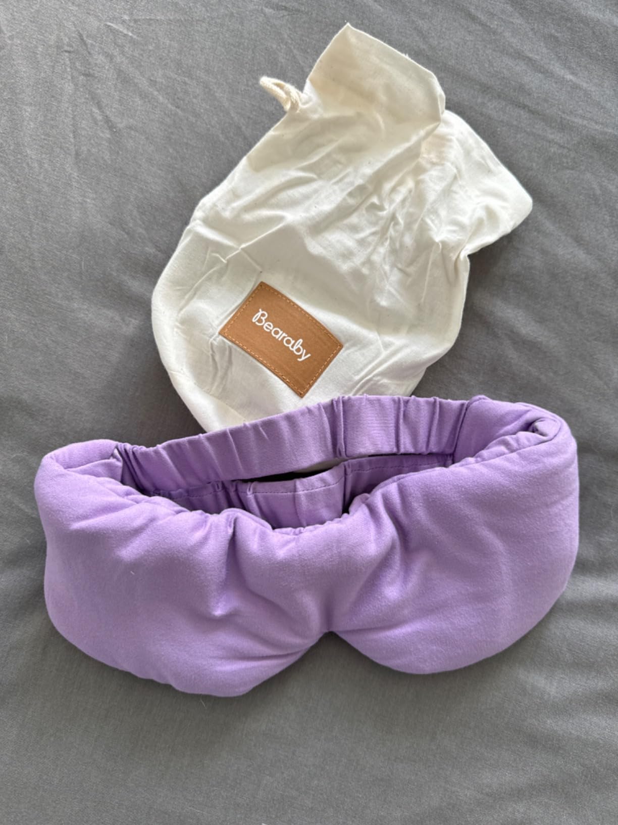 Bearaby Asteroid Grey Sleep Mask 23 x 4 Weighted Eye Mask for Sleeping 0.75 lbs 100% Light Blocking Mask for Travel and Rest Silky Soft Fabric for Deep Gentle Sleep customer photo 1