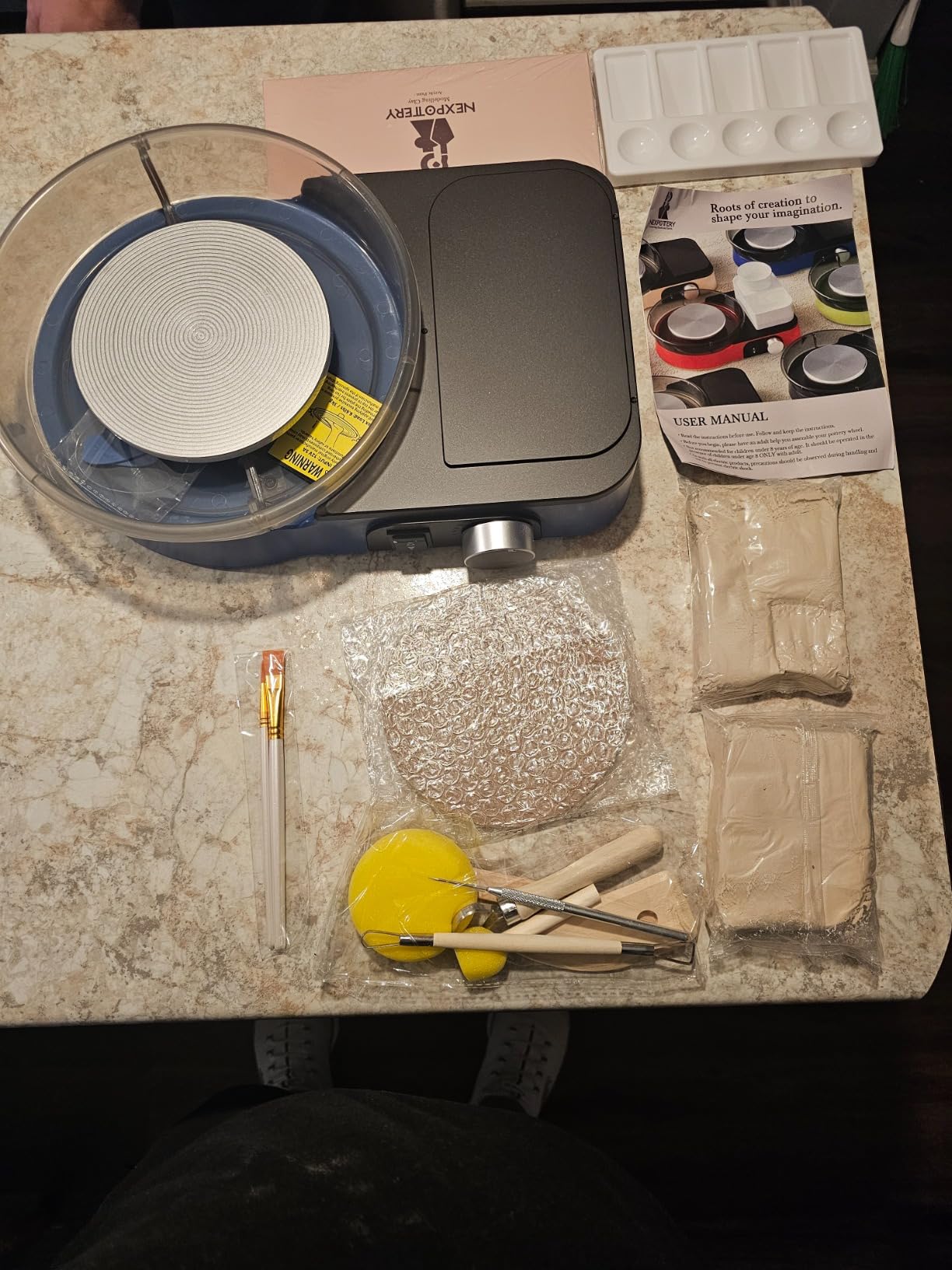 Pottery Wheel for Kids Adults and Beginners - Complete Pottery Set with 6