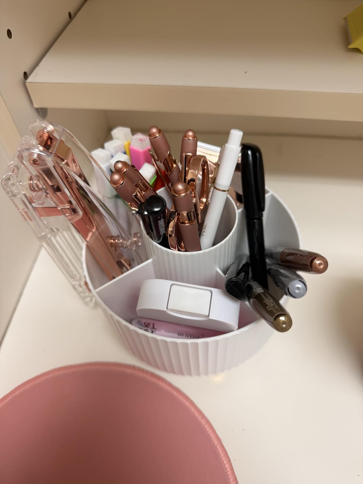 Desk Organizers and Accessories Set with 360-Degree Rotating Pen Holder, Tape Dispenser, Stapler, Staple Remover, 1000 Staples, Tape, Clips Set, Ruler, Scissor, Pen customer photo 2