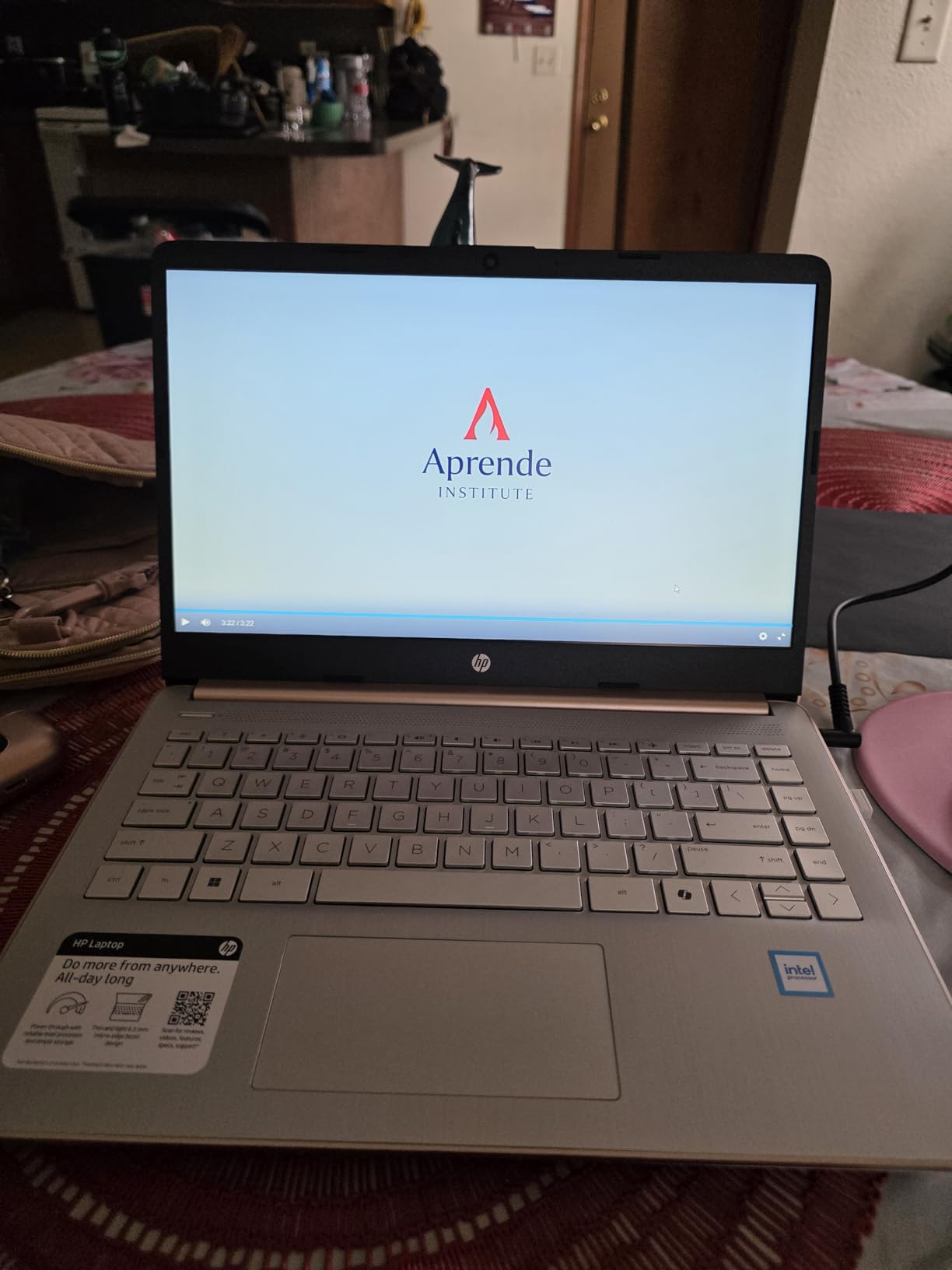 HP Stream 14 HD BrightView Laptop, Intel Celeron N150, 16GB RAM, 416GB Storage (128GB eMMC + 288GB Docking Station Set), Intel UHD Graphics, 720p Camera, Wi-Fi, 1 Year Office 365, Win 11 S, Gold customer photo 1