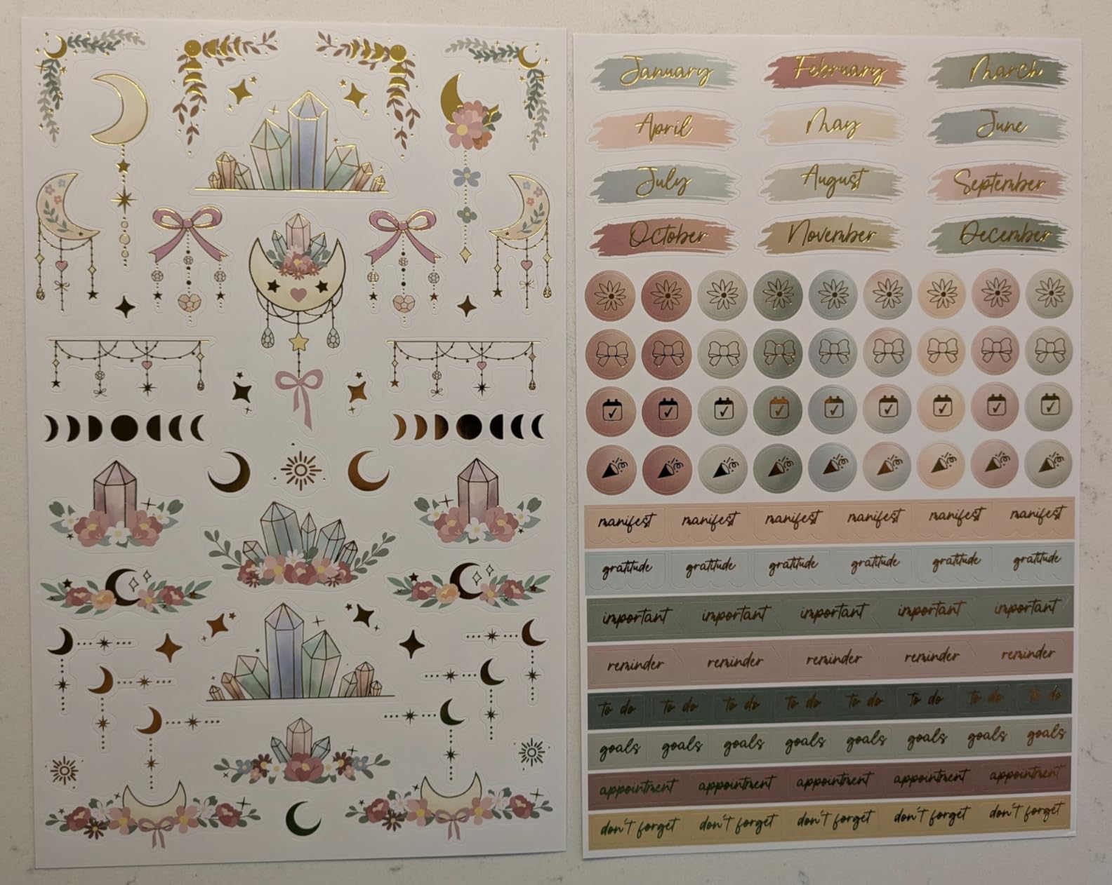 bloom daily planners x Simply Gilded Aesthetic Neutral Planner Stickers (8 Sheets / 435 Stickers) - Bohemian Variety Pack with Gold Foil for Decorating, Planning, Scrapbooking customer photo 2