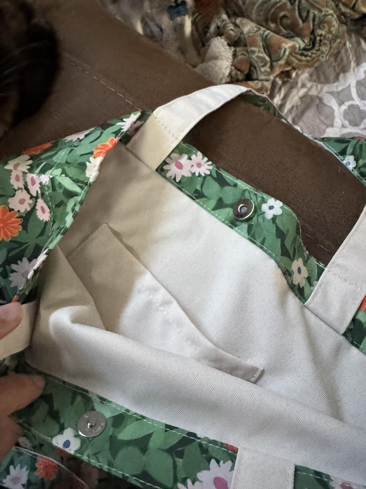 Aesthetic Cotton Tote Bag for Women - Reusable Shoulder Bag with Buckle Fabric Bag for Gym, Travel, Work customer photo 2