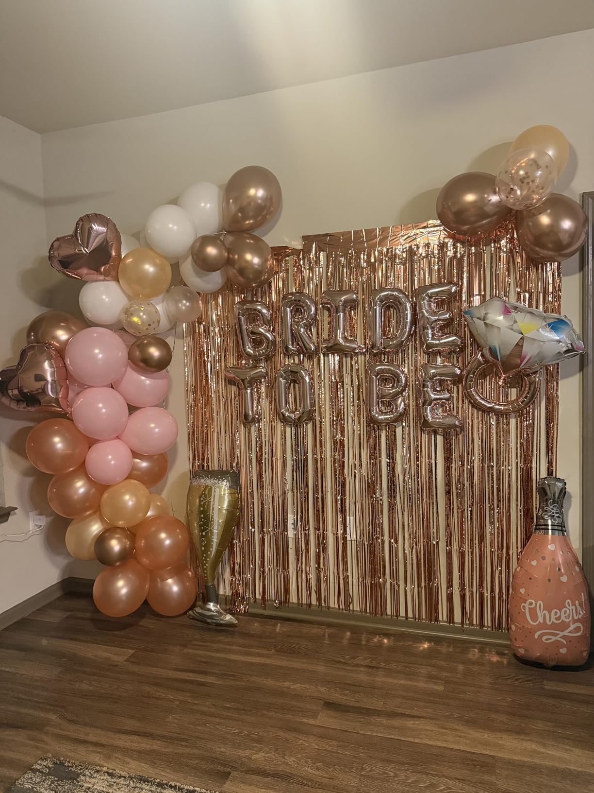 116 Pcs Bachelorette Party Decorations, Bride To Be Decorations include Bride To Be Sash Veil Crown Tattoo Stickers Photo Props Fringe Curtain for Bachelorette Wedding Bridal Shower Decorations customer photo 1