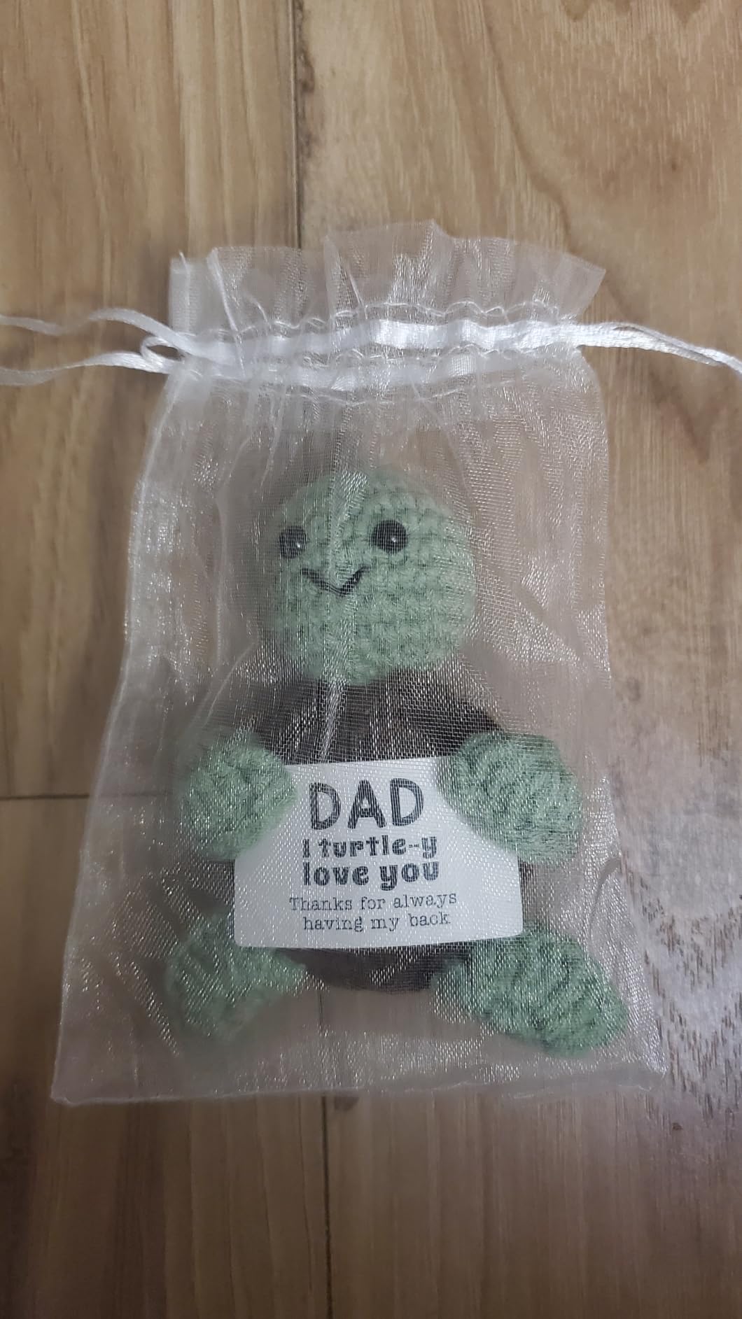 Mini Funny Turtle Dad Gifts from Daughter Son, Easter Fathers Day Birthday Gifts for Dad Father Daddy Presents, I Love You Small Cute Stuff Things, Handmade Emotional Positive Crochet Turtle customer photo 2