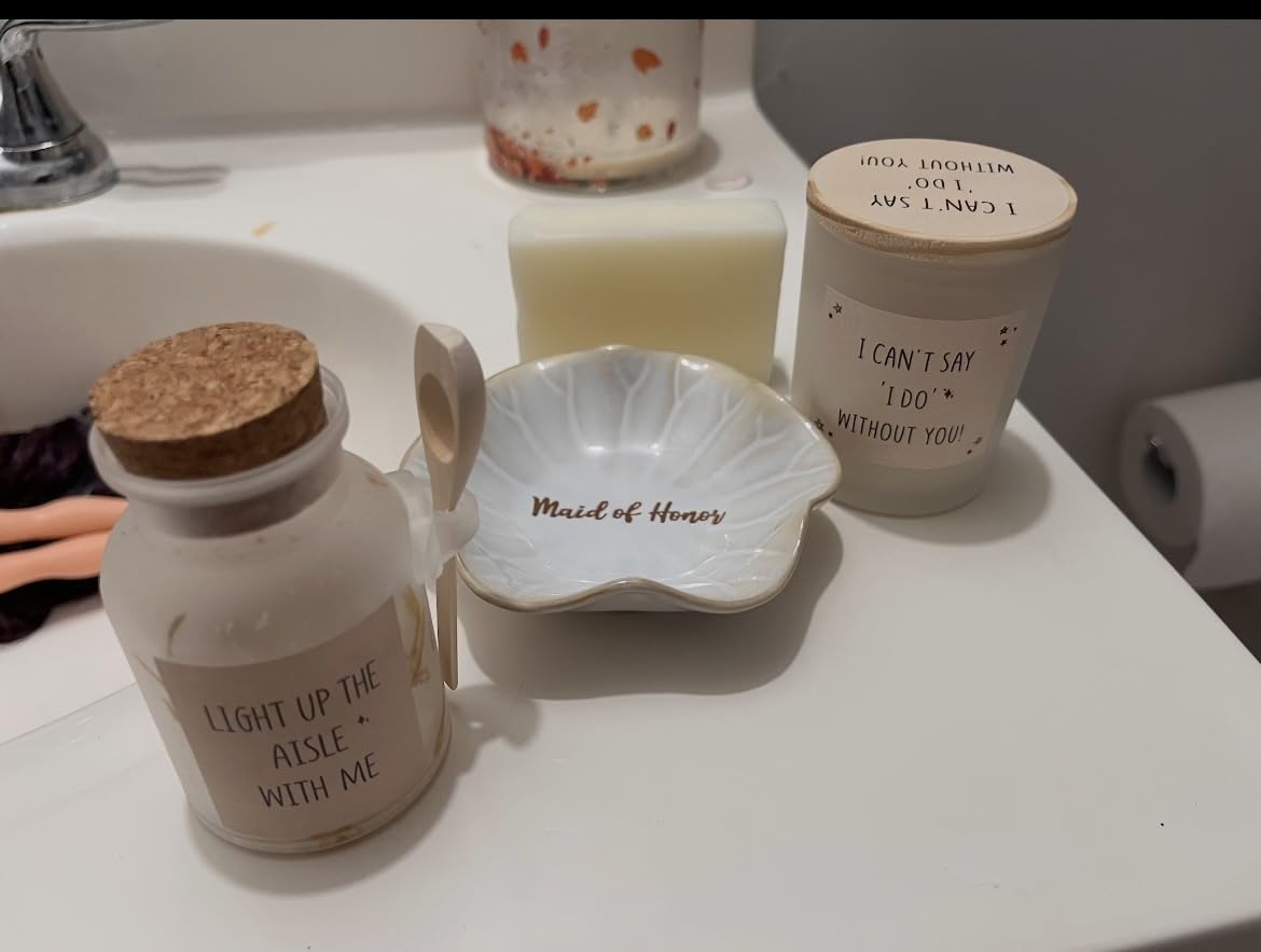 Bridesmaid Proposal Gifts, Bridesmaids Proposal Box Set - Will You Be My Bridesmaid Gifts, Bridal Shower & Pre Wedding Gift for Bridesmaids, Spa Self Care Gift w/ 16oz Glass Candle & Hand Cream, 10PCS customer photo 1