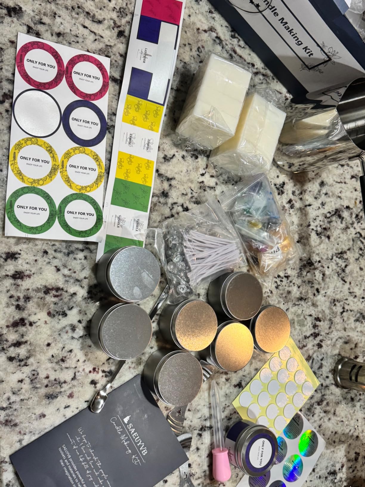 SAEUYVB Candle Making Kit, Complete Candle Making Kit for Adults, DIY Starter Soy Candle Making Supplies/Kit, DIY Arts & Crafts Kits Perfect as Home Decorations customer photo 2