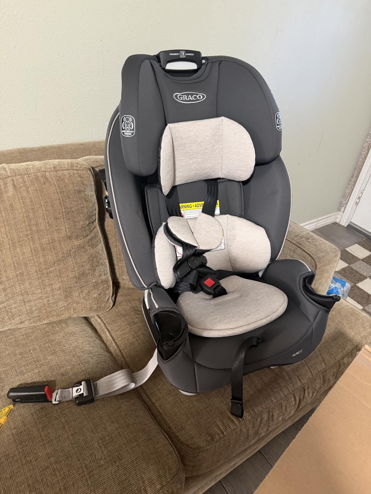Graco Slimfit 3 in 1 Convertible Car Seat | Slim & Comfy Design Saves Space in Your Back Seat, Darcie customer photo 1