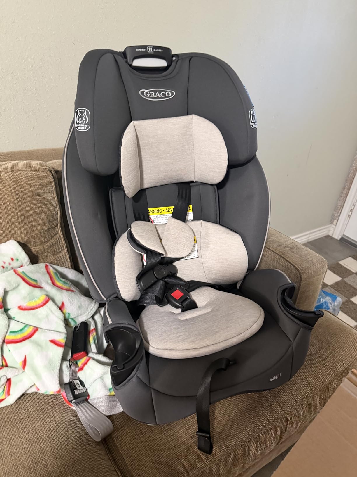 Graco Slimfit 3 in 1 Convertible Car Seat | Slim & Comfy Design Saves Space in Your Back Seat, Darcie customer photo 2