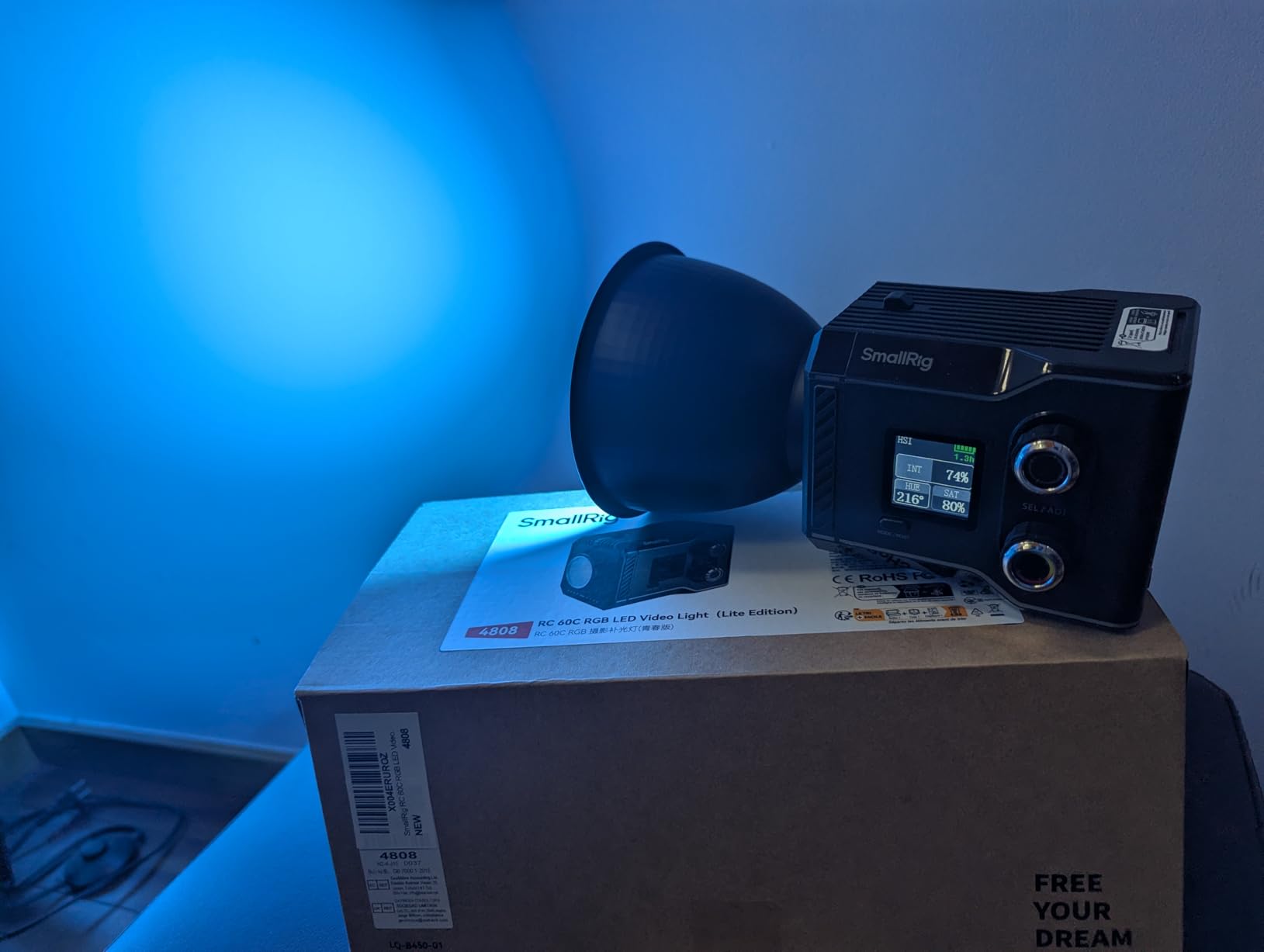 SmallRig RC 60C RGB LED Video Light, 3400mAh Battery 45min Runtime, APP Control, Potable Palm-Sized Continuous Output Lighting 2500K-10000K, for Photography/Video/Studio, Lite Edition customer photo 1