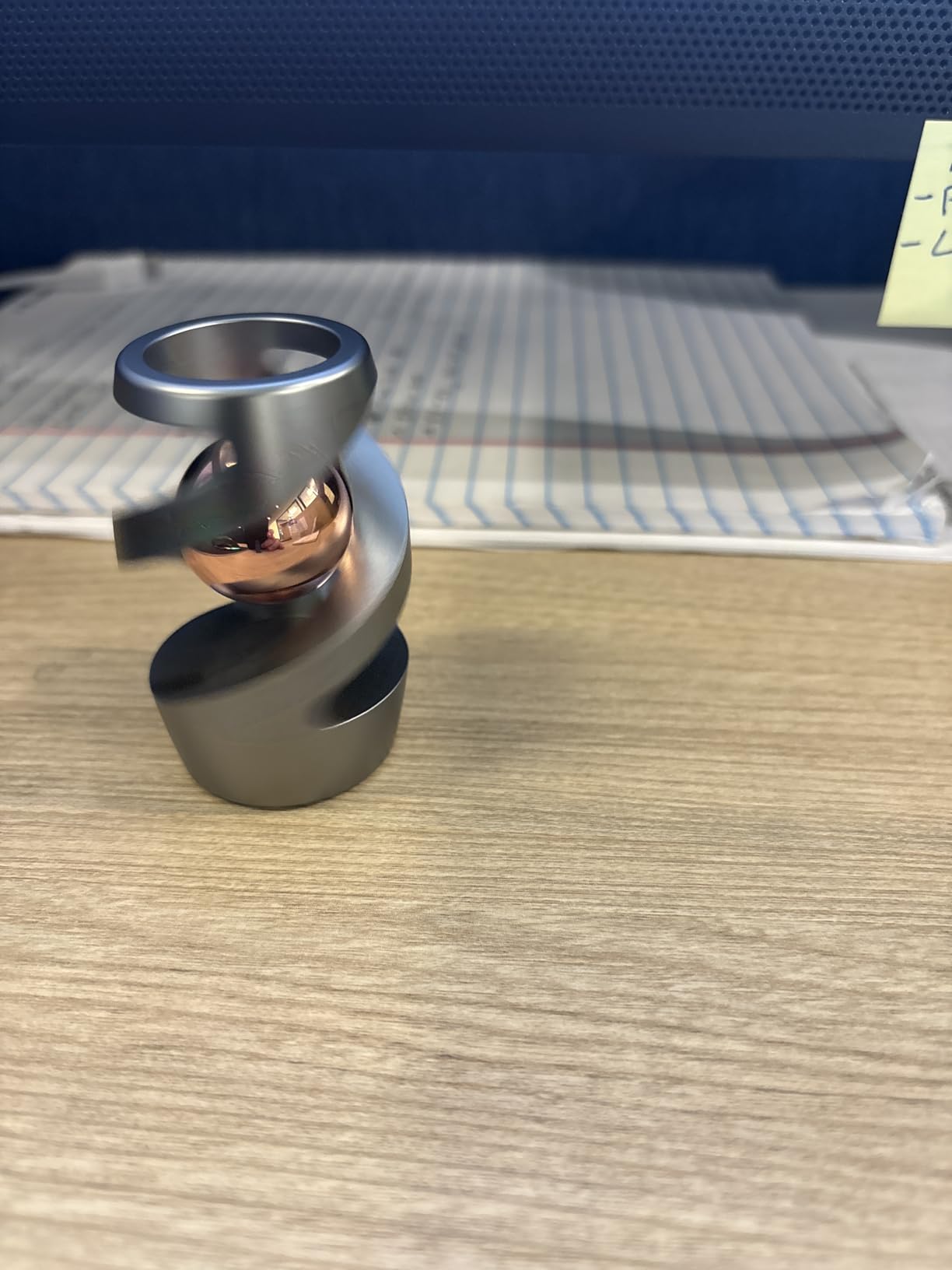 Upgraded Kinetic Desk Toys, Kinetic Spinning Desk Toy for Office for Adults, Quite Fidget Toys for Kids Teens, Desk Fidgets for Adults with ADHD (Grey Rose Gold) customer photo 2